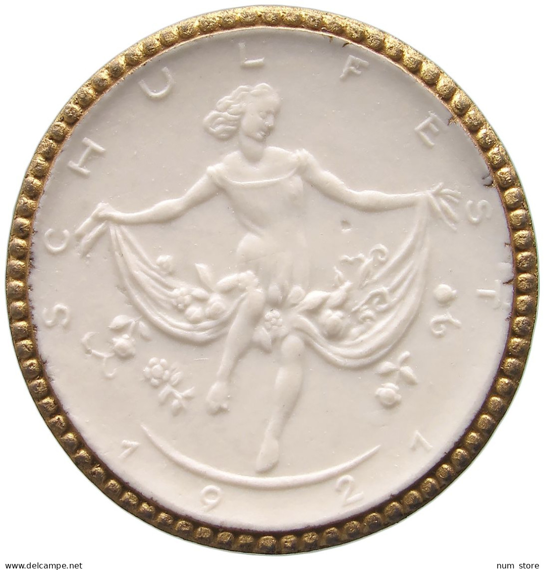 MEISSEN MEDAILLE 1921 HÖHERE MÄDCHENSCHULE MEISSEN #alb007 0309 - Autres & Non Classés