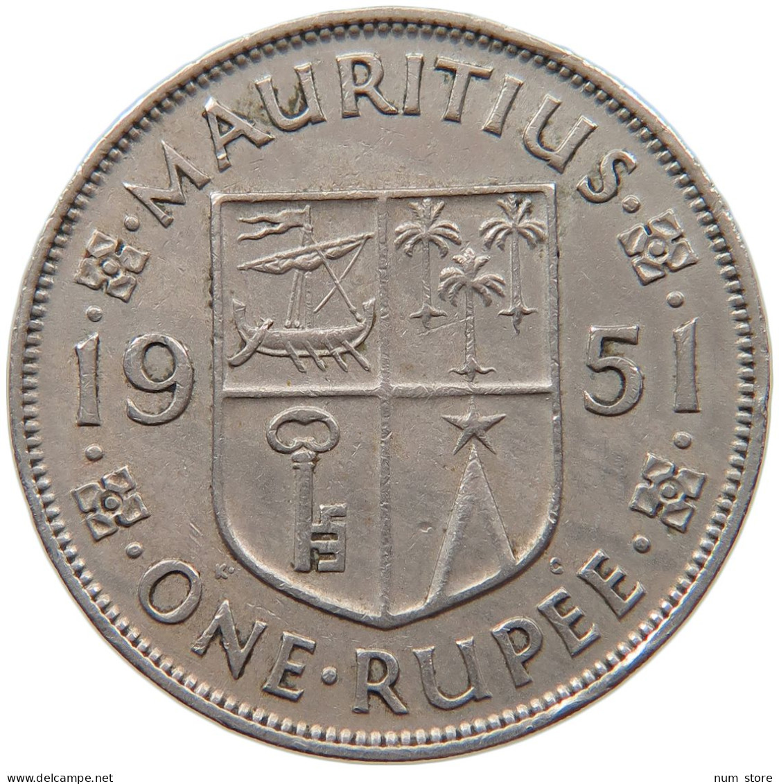 MAURITIUS RUPEE 1951 George VI. (1936-1952) #s019 0025 - Maurice