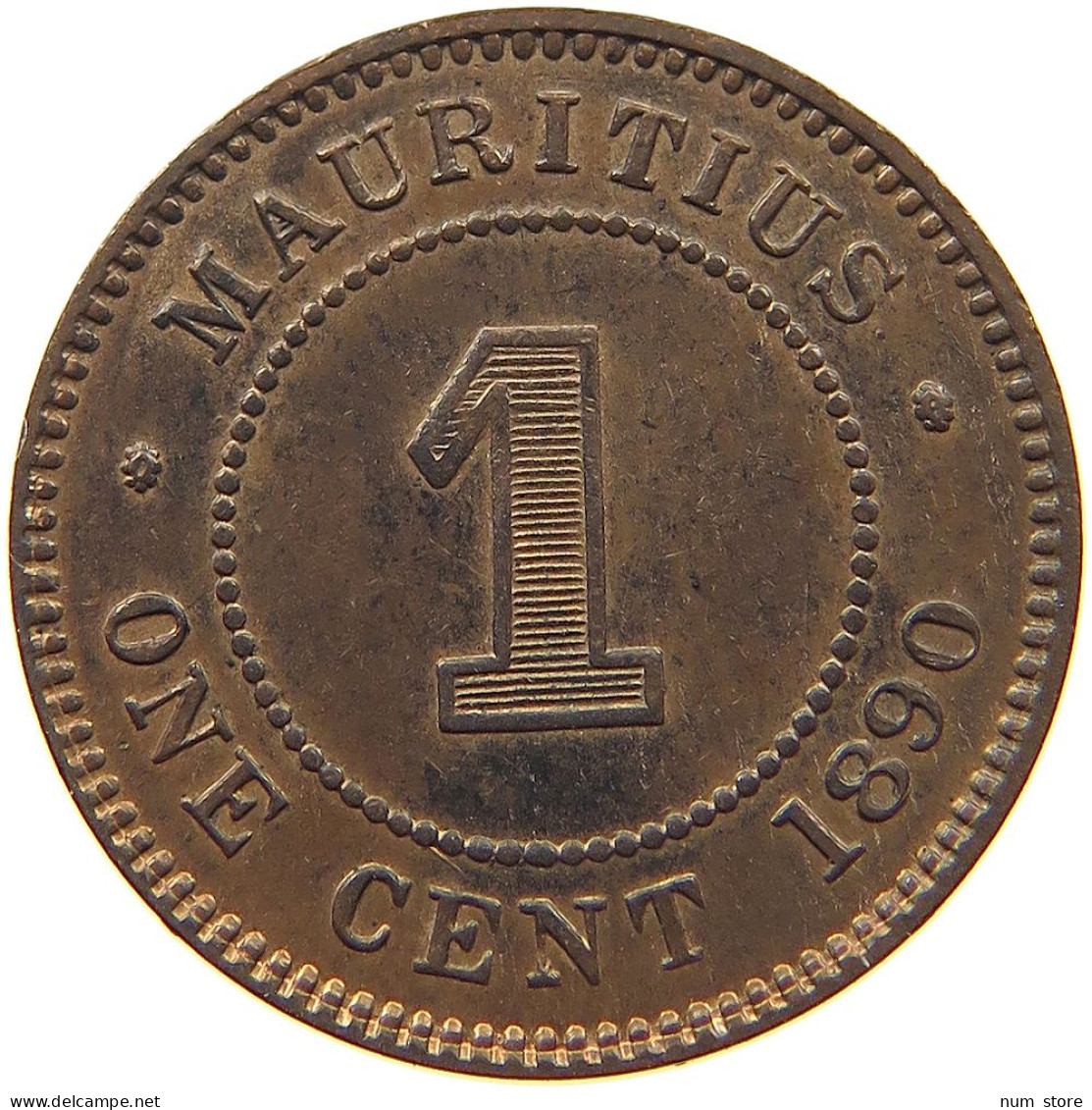 MAURITIUS CENT 1890 Victoria 1837-1901 #t112 1243 - Mauritius