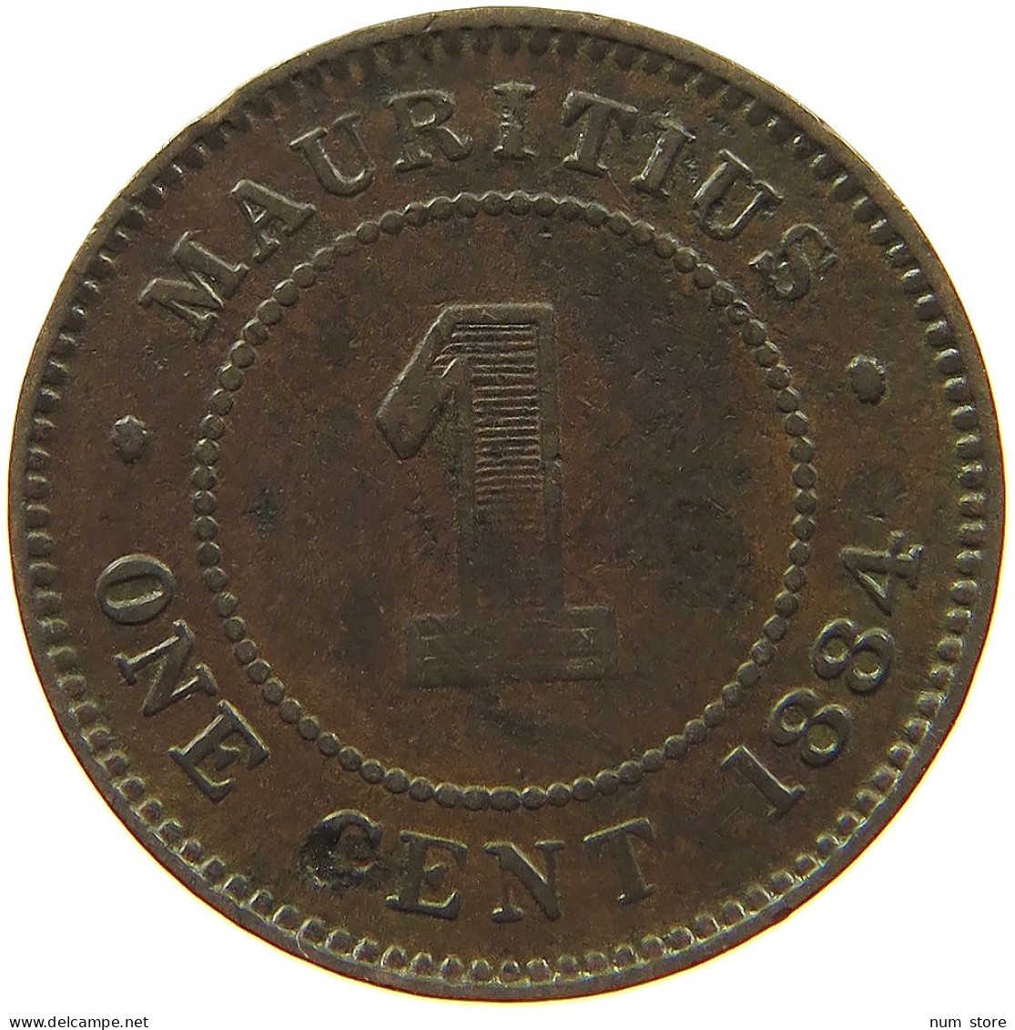MAURITIUS CENT 1884 Victoria 1837-1901 #t018 0327 - Mauritius