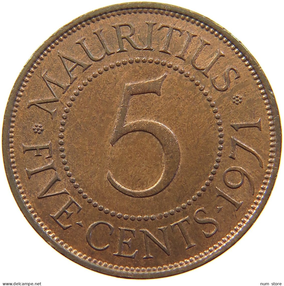 MAURITIUS 5 CENTS 1971 Elizabeth II. (1952-2022) #s007 0071 - Mauritius