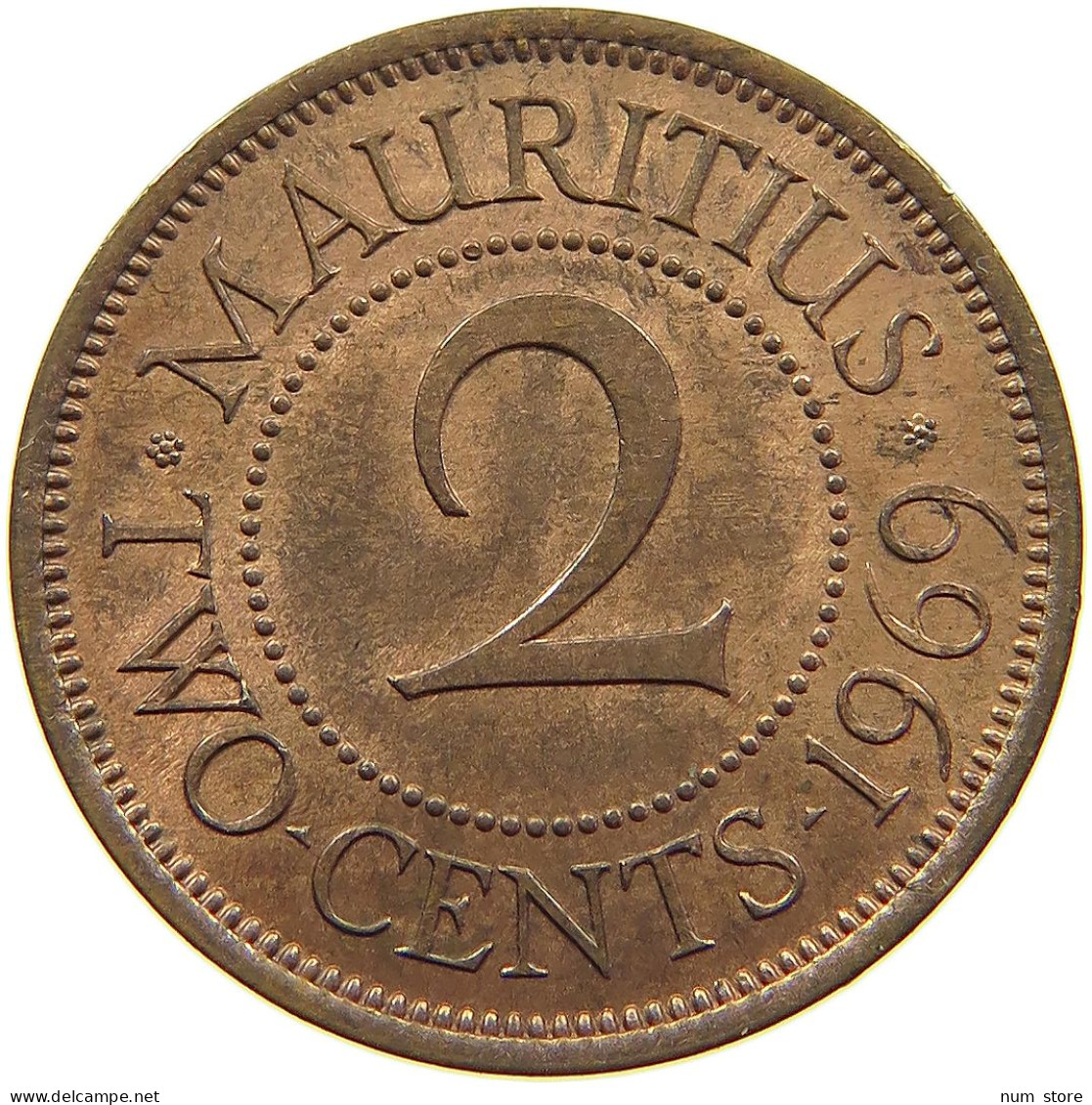 MAURITIUS 2 CENTS 1969 Elizabeth II. (1952-2022) #s062 0131 - Mauritius
