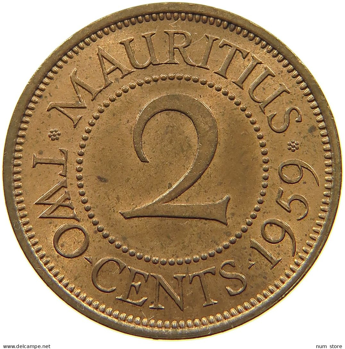 MAURITIUS 2 CENTS 1959 Elizabeth II. (1952-2022) #a095 0481 - Maurice