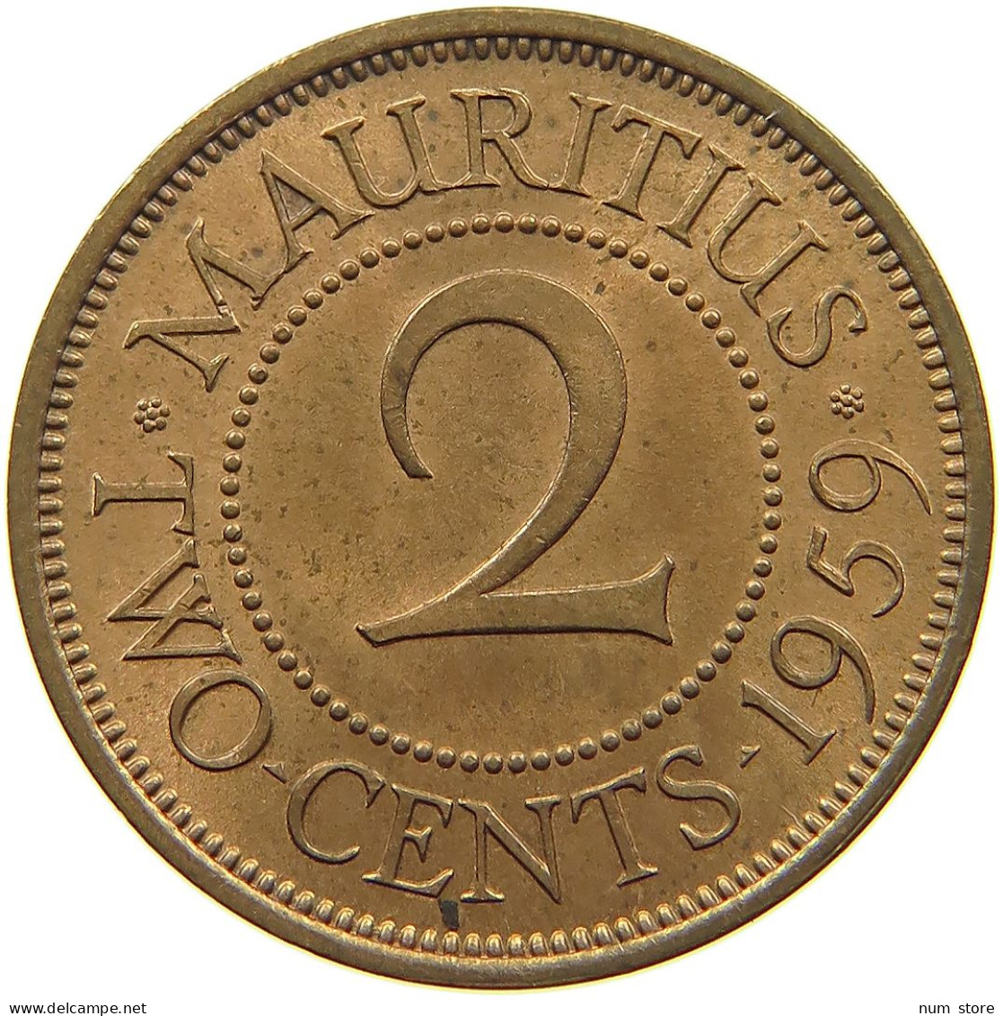 MAURITIUS 2 CENTS 1959 Elizabeth II. (1952-2022) #a095 0489 - Maurice