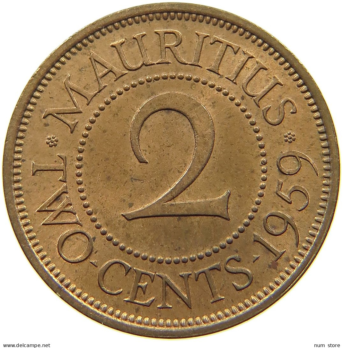 MAURITIUS 2 CENTS 1959 Elizabeth II. (1952-2022) #a095 0477 - Maurice