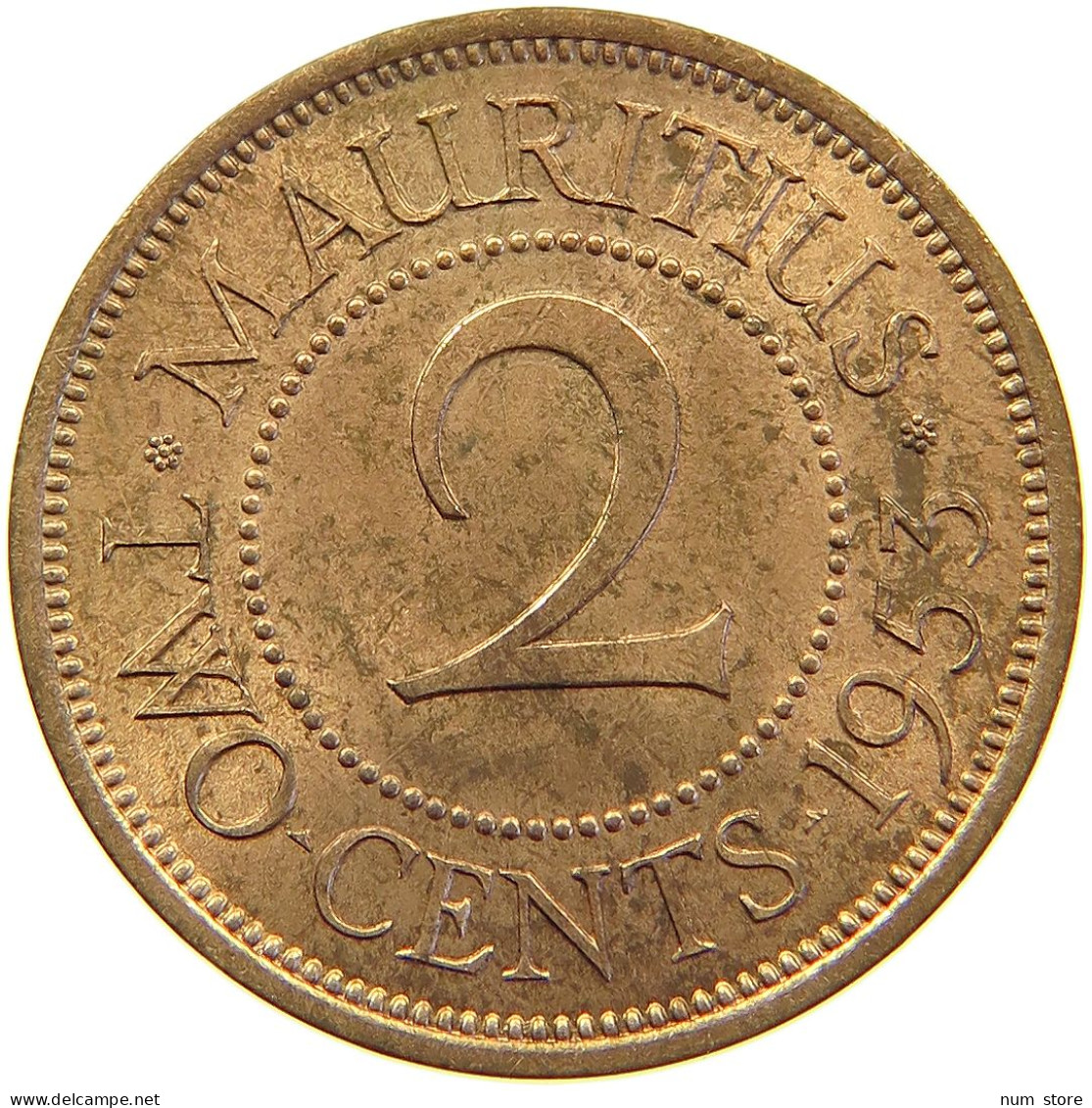 MAURITIUS 2 CENTS 1953 Elizabeth II. (1952-2022) #s023 0289 - Mauritius