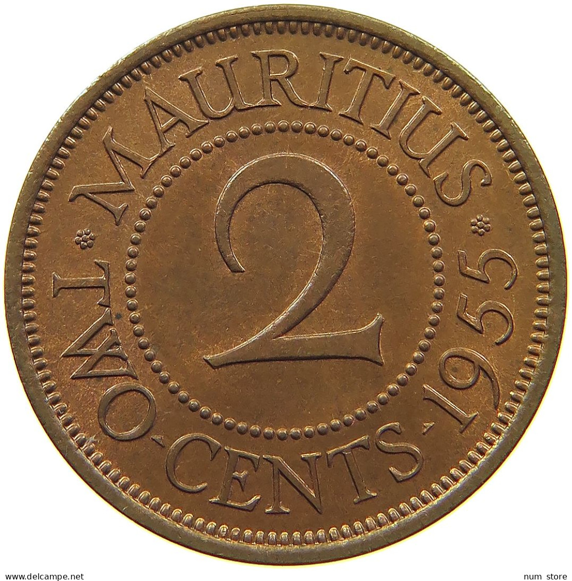 MAURITIUS 2 CENTS 1955 Elizabeth II. (1952-2022) #t018 0111 - Maurice