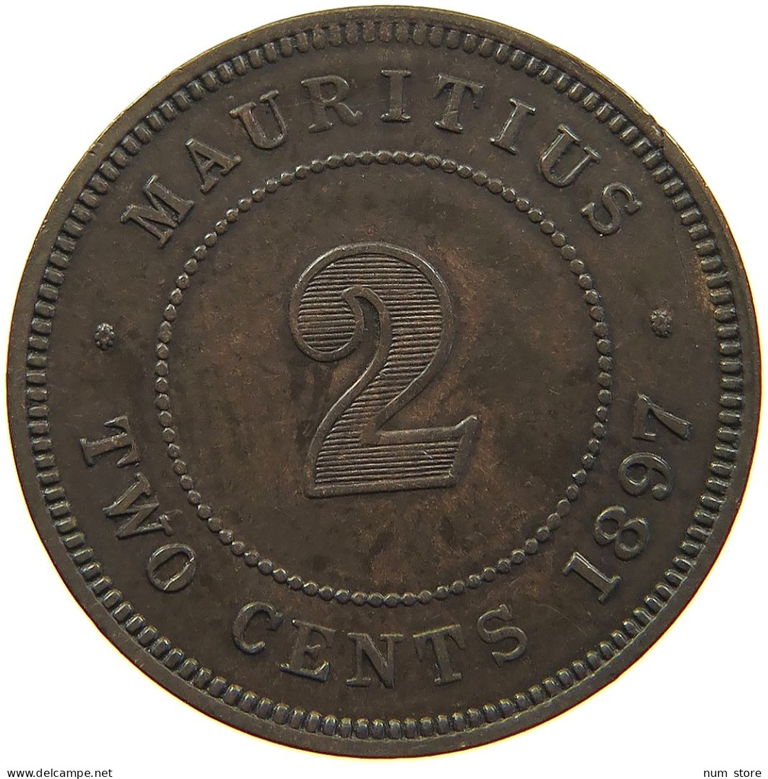 MAURITIUS 2 CENTS 1897 Victoria 1837-1901 #t018 0061 - Maurice
