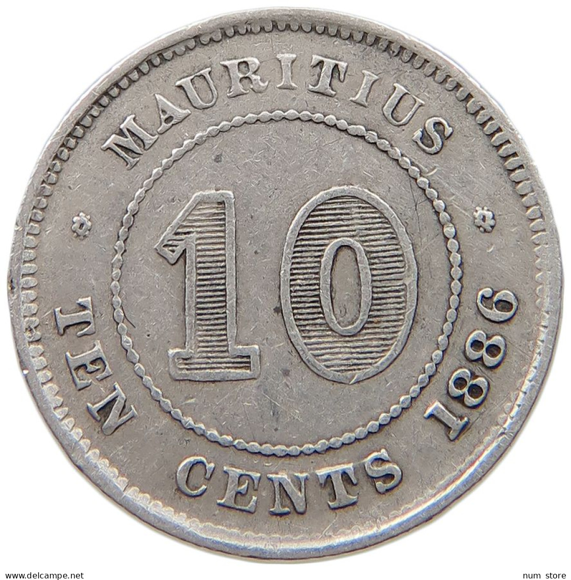 MAURITIUS 10 CENTS 1886 Victoria 1837-1901 #t122 0415 - Maurice