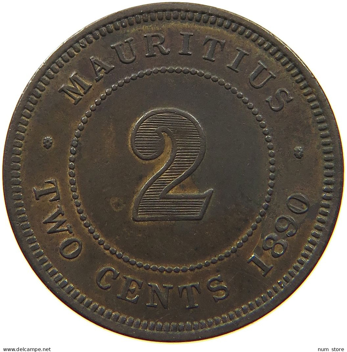 MAURITIUS 2 CENTS 1890 Victoria 1837-1901 #t112 1151 - Mauritius