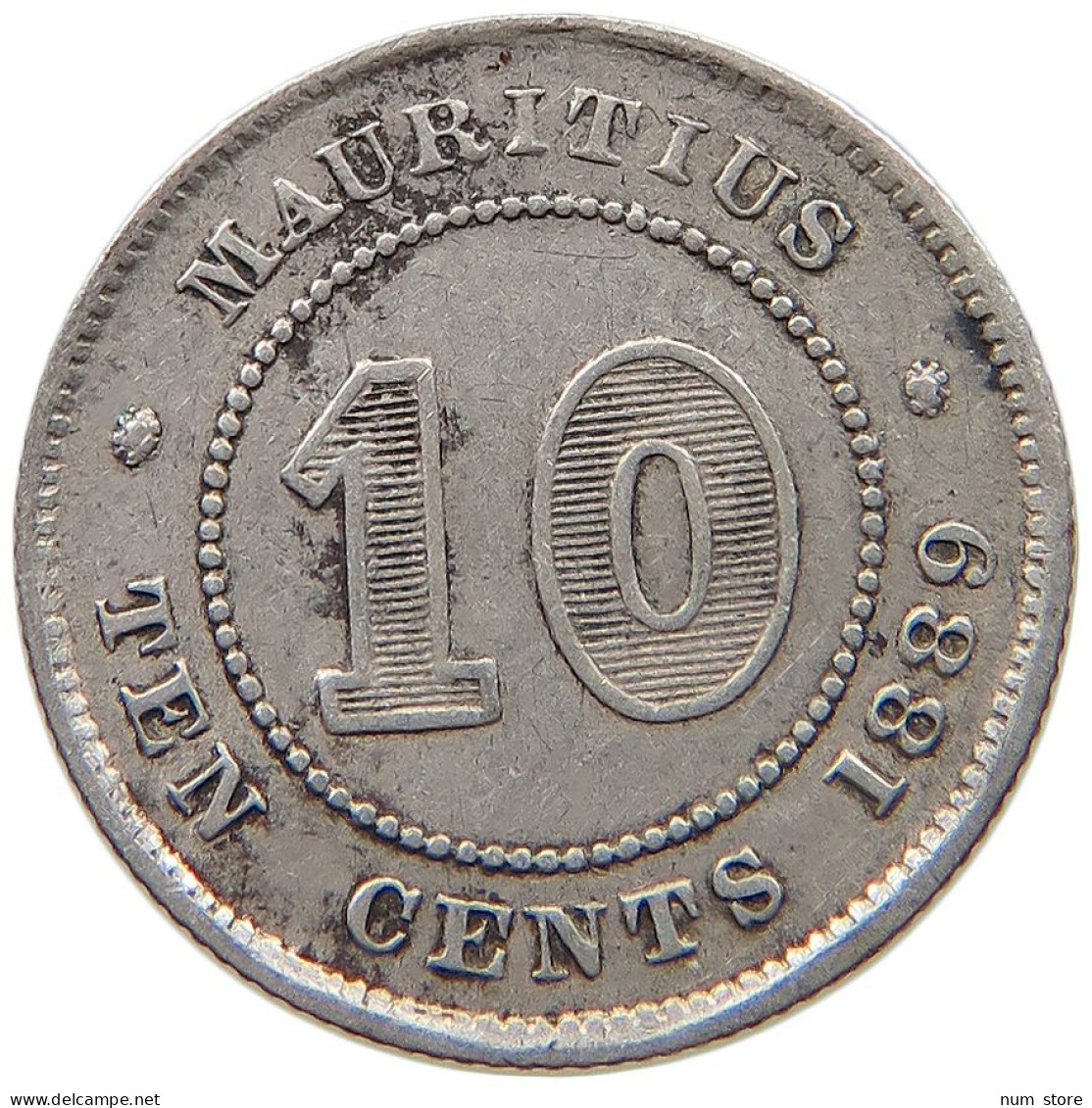 MAURITIUS 10 CENTS 1889 Victoria 1837-1901 #t111 1353 - Mauritius