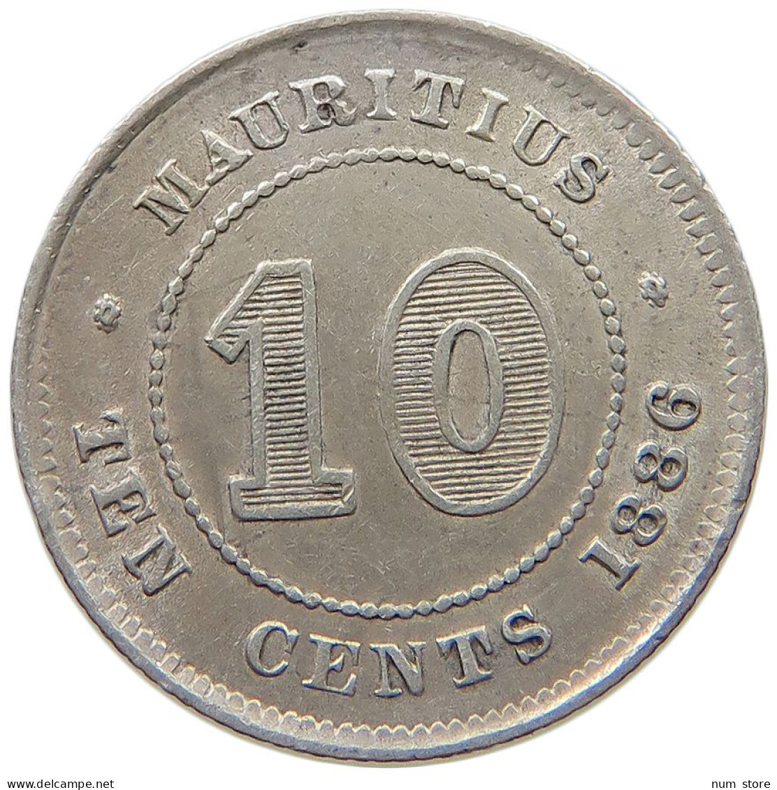 MAURITIUS 10 CENTS 1886 Victoria 1837-1901 #t111 1351 - Maurice