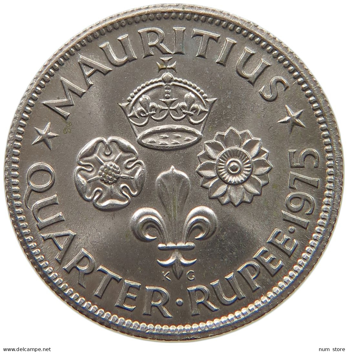 MAURITIUS 1/4 RUPEE 1975 Elizabeth II. (1952-2022) #c017 0527 - Mauritius