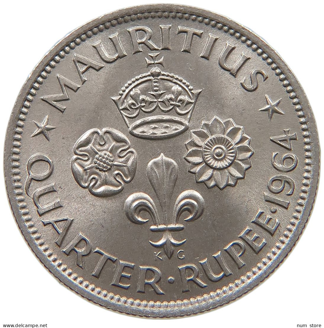 MAURITIUS 1/4 RUPEE 1964 Elizabeth II. (1952-2022) #s061 0499 - Maurice