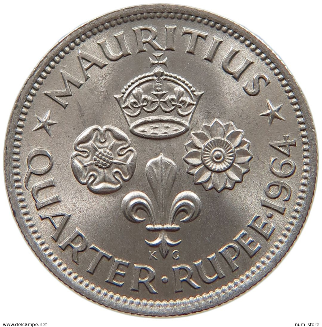 MAURITIUS 1/4 RUPEE 1964 Elizabeth II. (1952-2022) #c038 0087 - Maurice