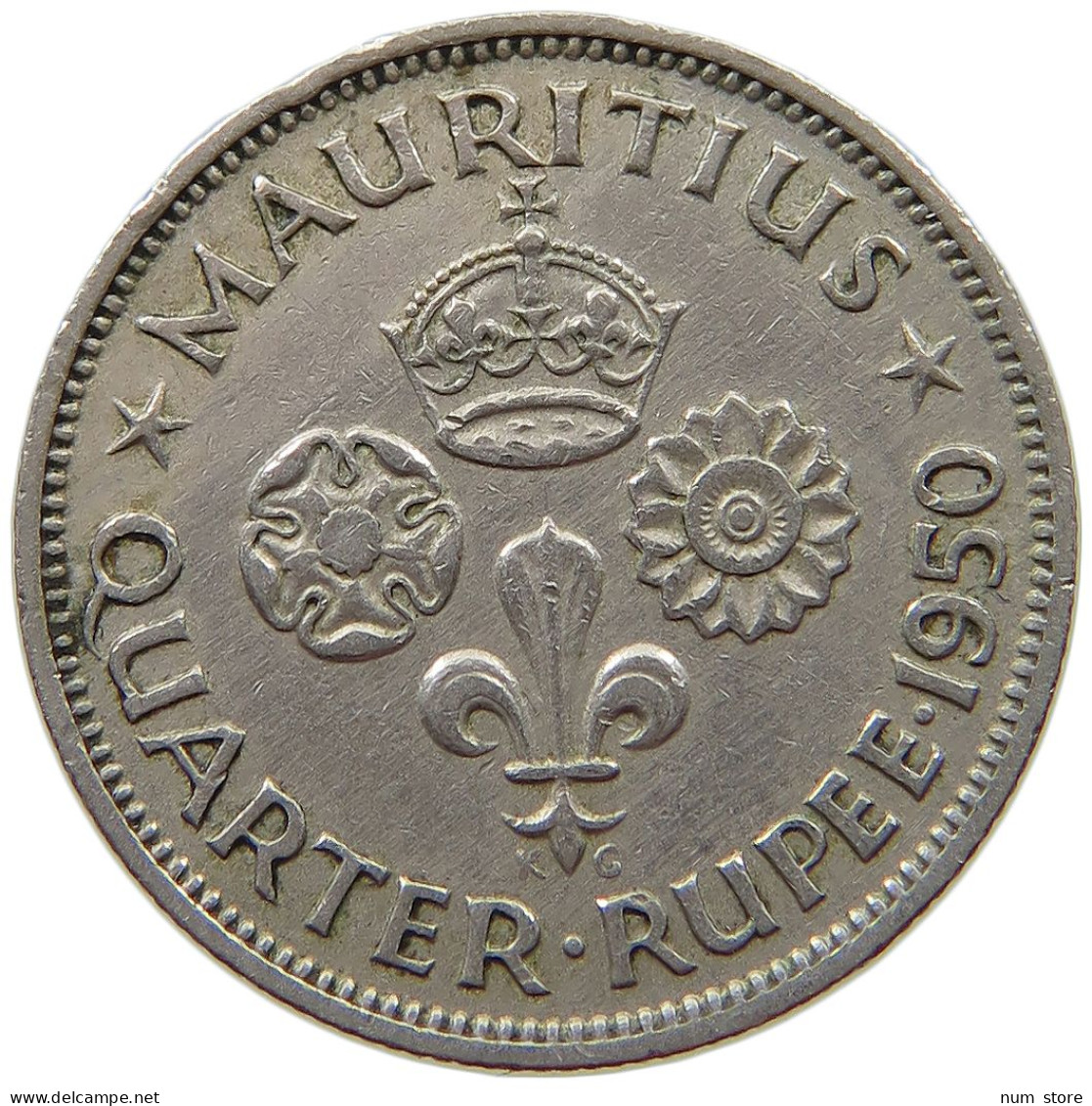 MAURITIUS 1/4 RUPEE 1950 George VI. (1936-1952) #s070 0499 - Mauritius