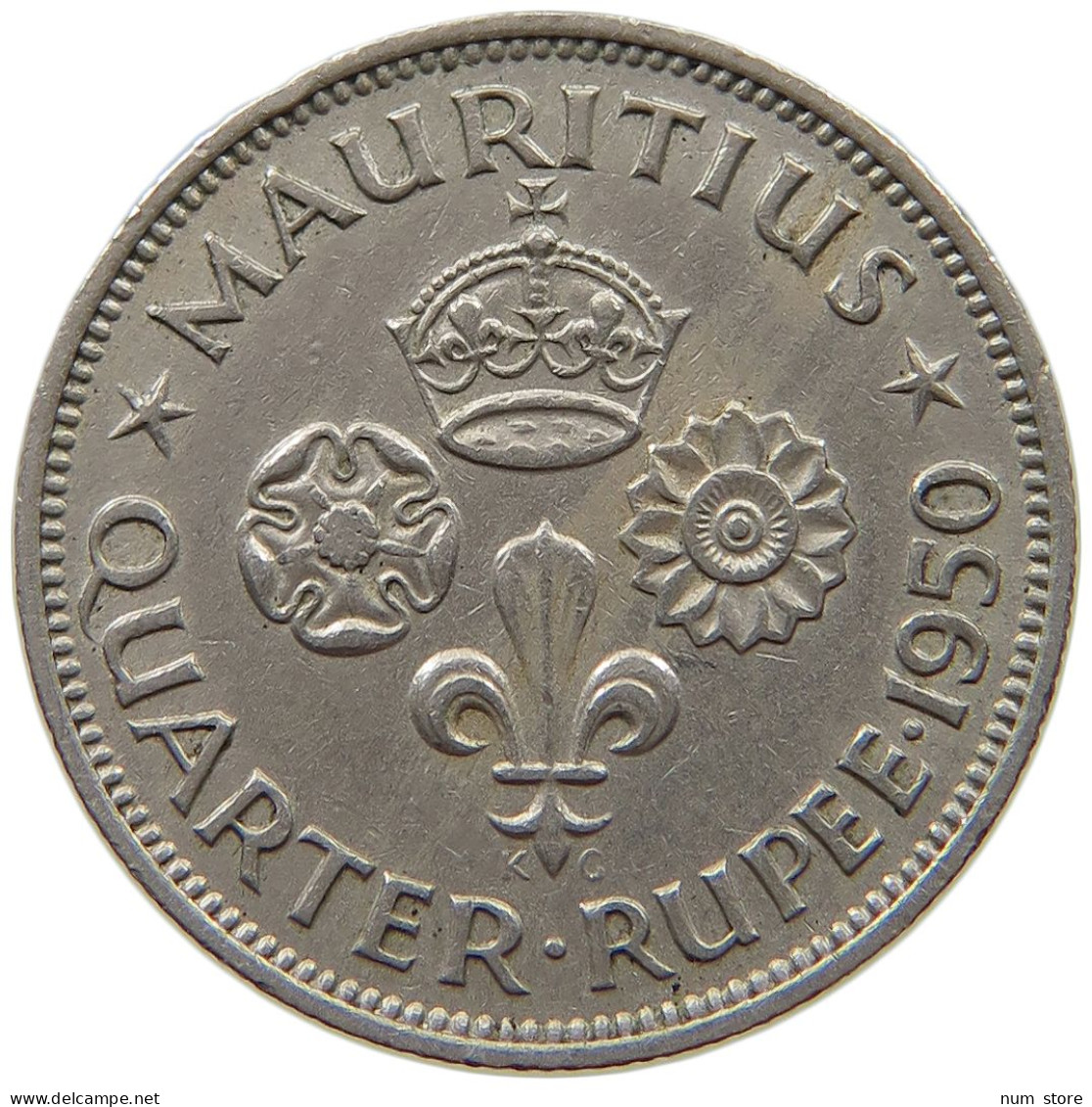 MAURITIUS 1/4 RUPEE 1950 George VI. (1936-1952) #a090 0443 - Maurice