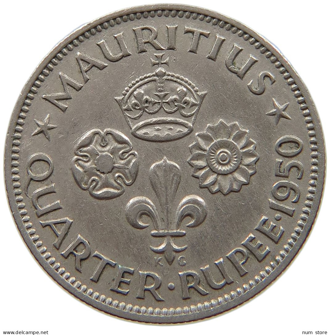 MAURITIUS 1/4 RUPEE 1950 George VI. (1936-1952) #a090 0441 - Mauricio