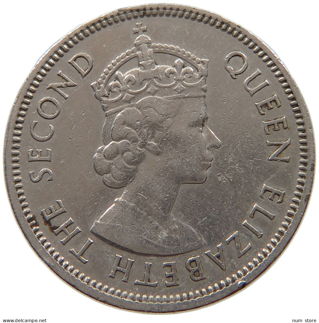 MAURITIUS 1/2 RUPEE 1971 Elizabeth II. (1952-2022) #a089 0717 - Mauritius