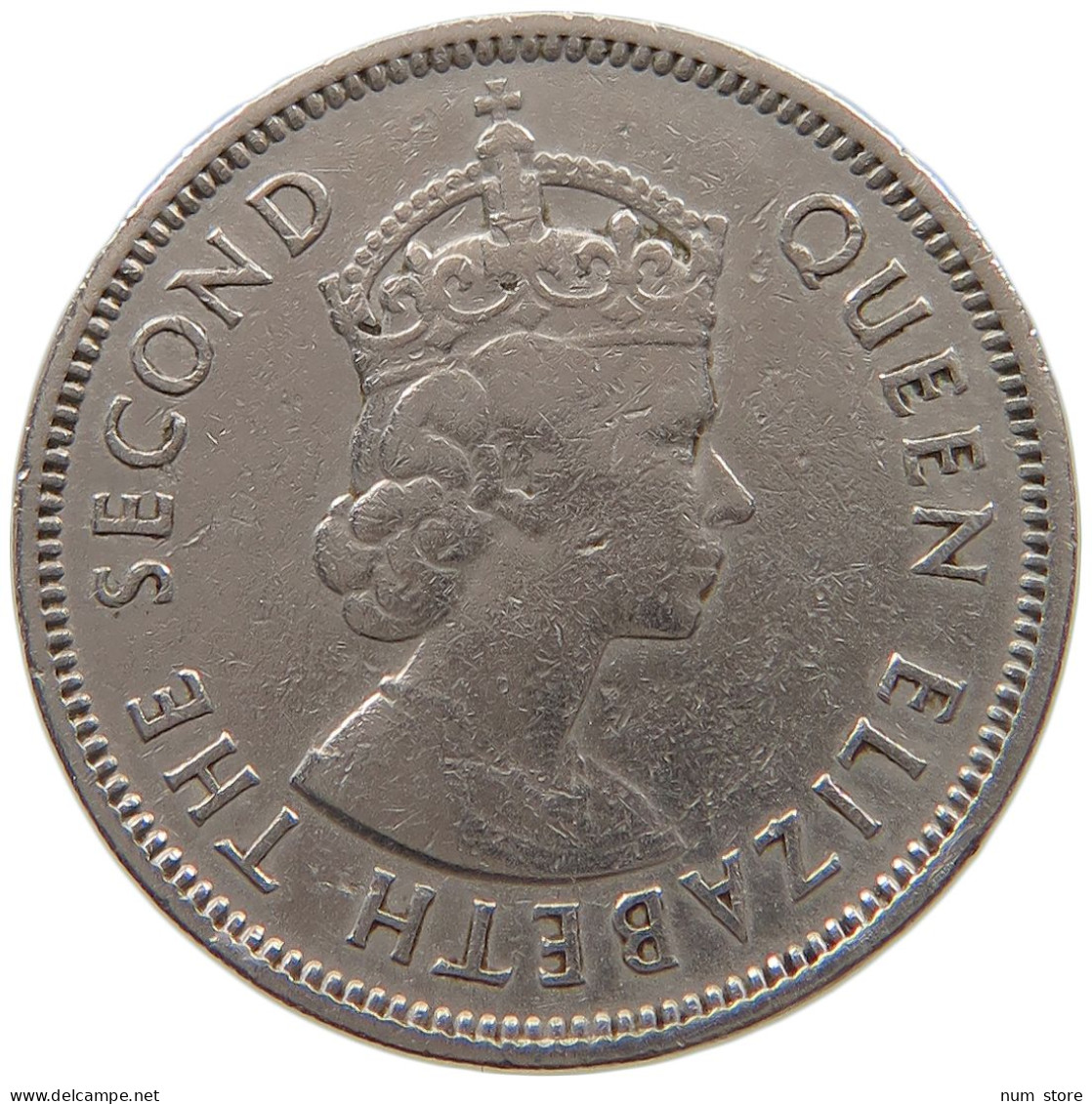 MAURITIUS 1/2 RUPEE 1971 Elizabeth II. (1952-2022) #a072 0351 - Mauricio