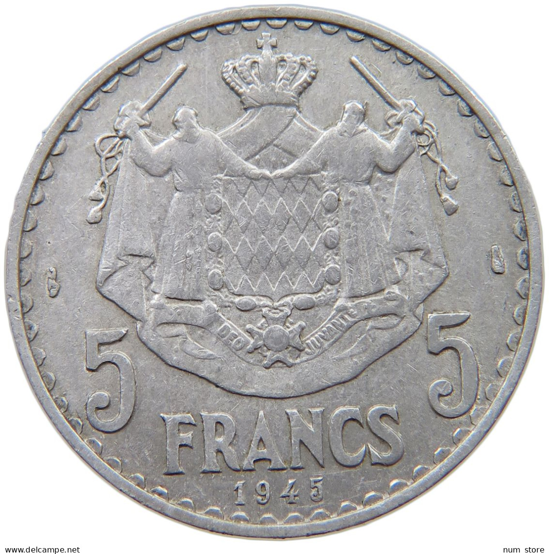 MONACO 5 FRANCS 1945 LOUIS II. (1922-1949) #c061 0159 - 1922-1949 Louis II.