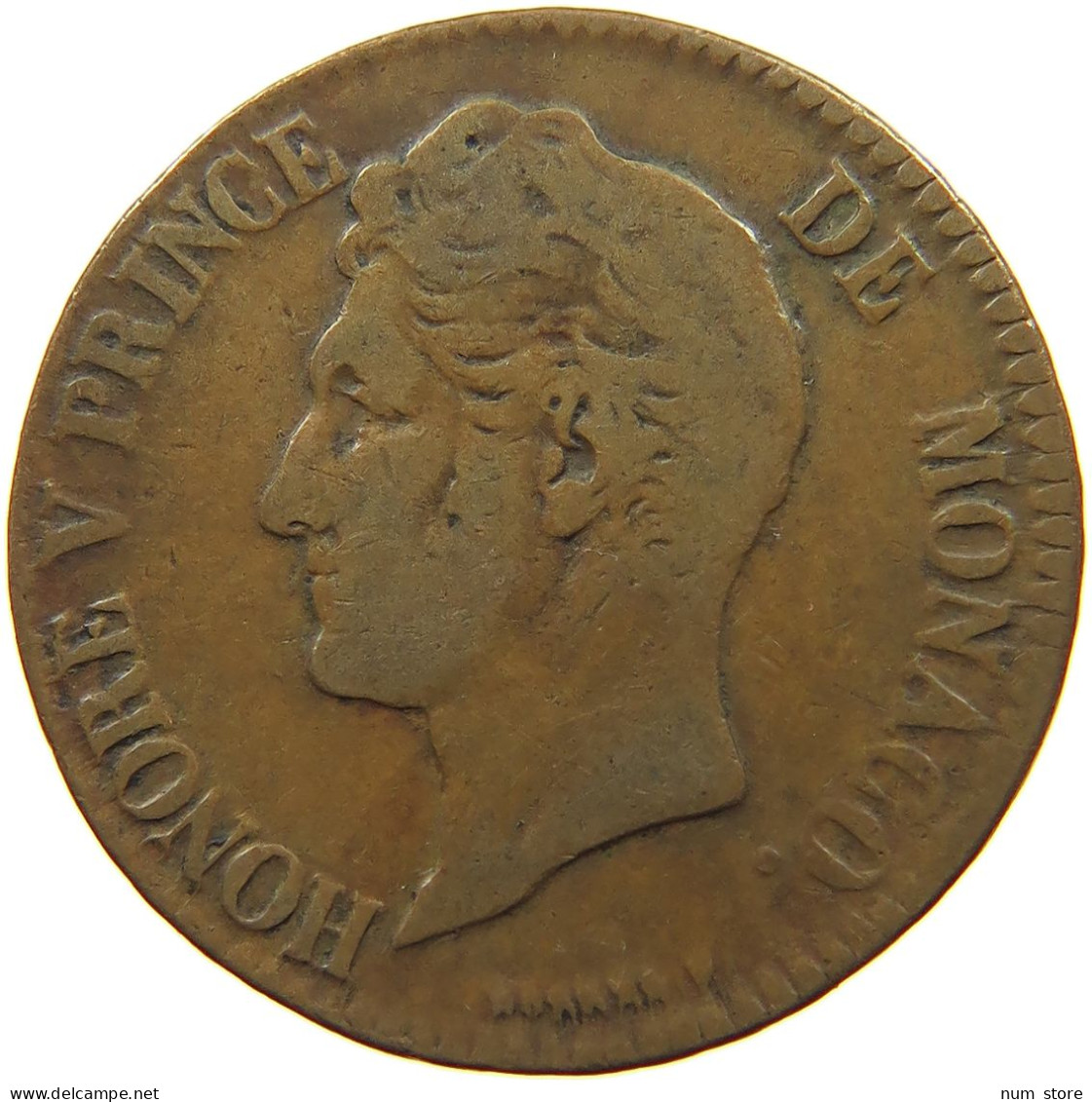 MONACO 5 CENTIMES 1837 Honorius V. (1819-1841) #t161 0205 - 1819-1922 Onorato V, Carlo III, Alberto I