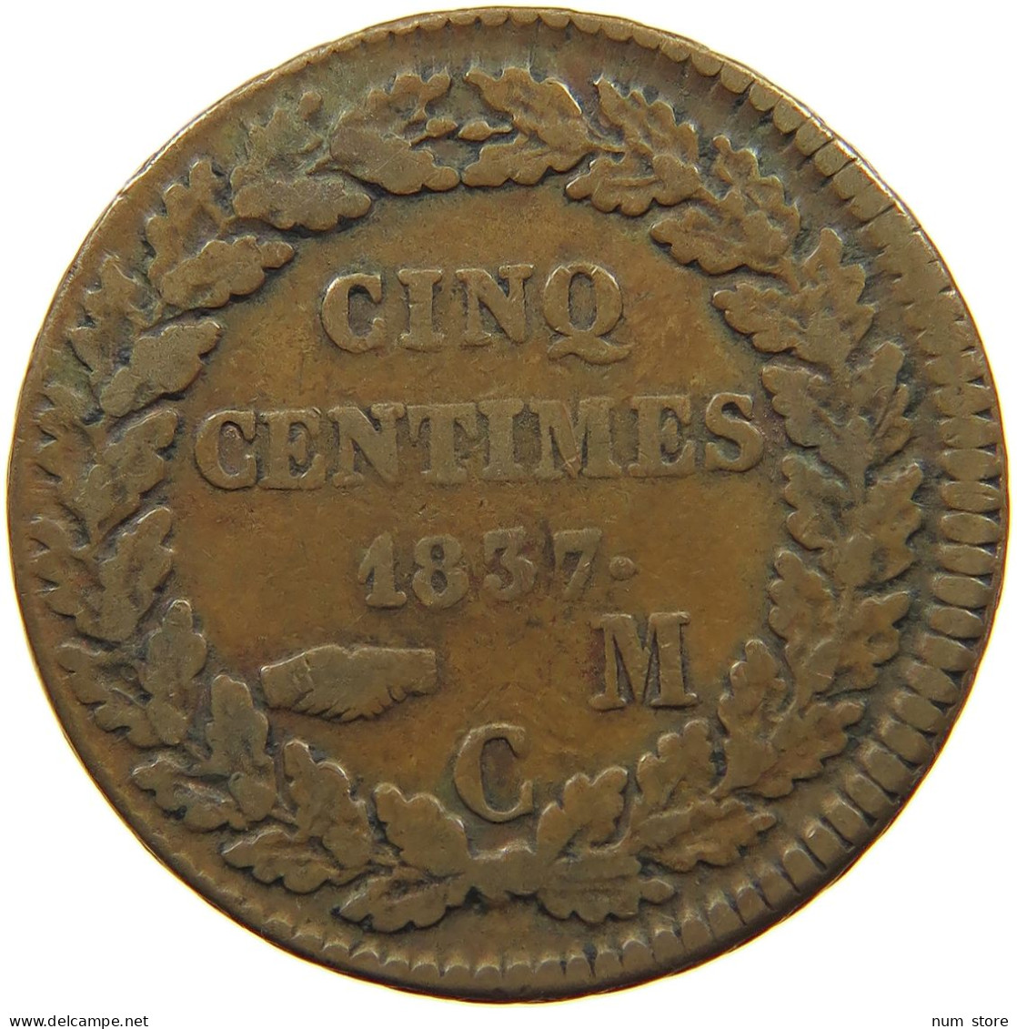 MONACO 5 CENTIMES 1837 Honorius V. (1819-1841) #t161 0205 - Charles III.