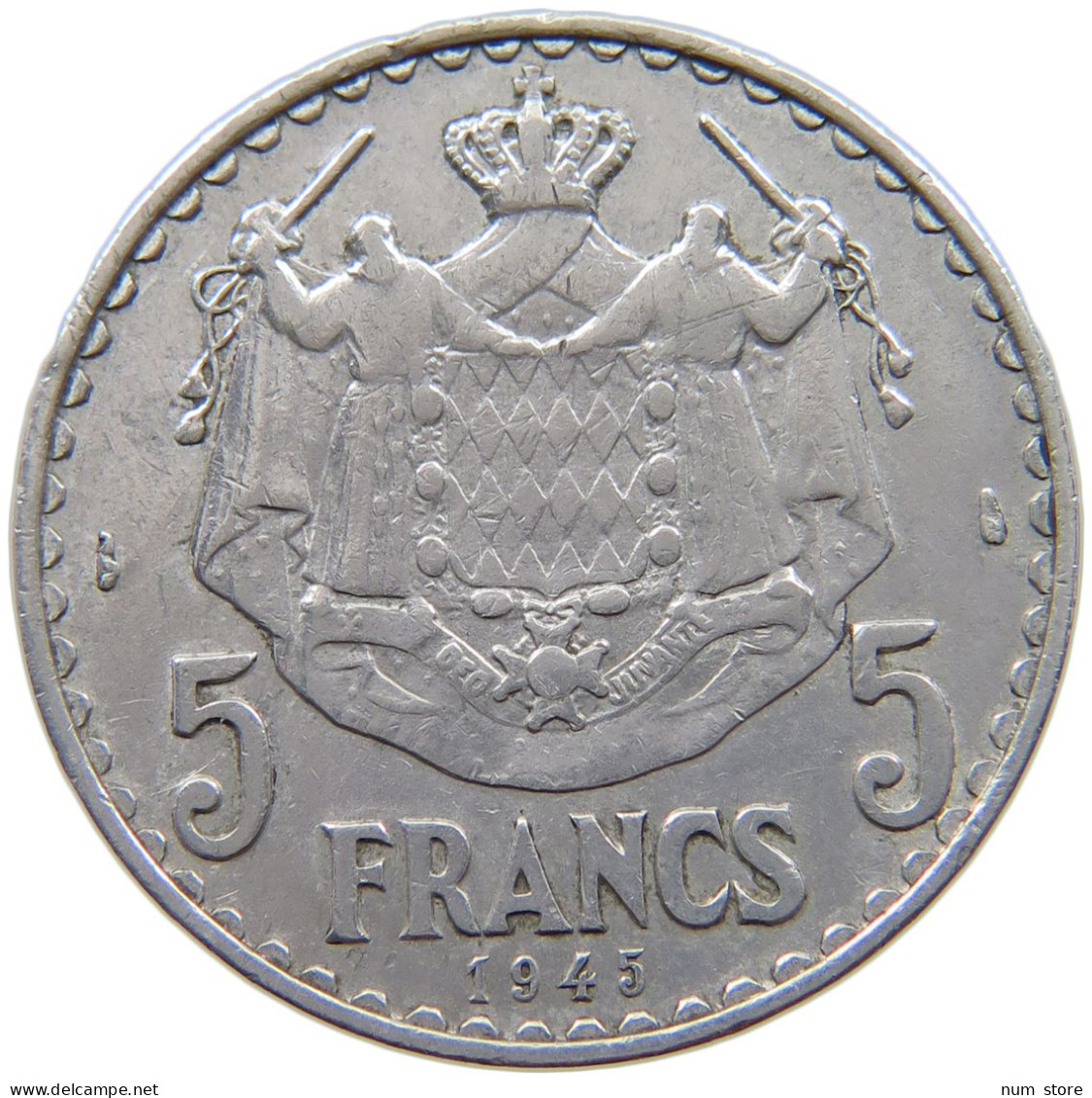 MONACO 5 FRANCS 1945 LOUIS II. (1922-1949) #a079 0023 - 1922-1949 Louis II