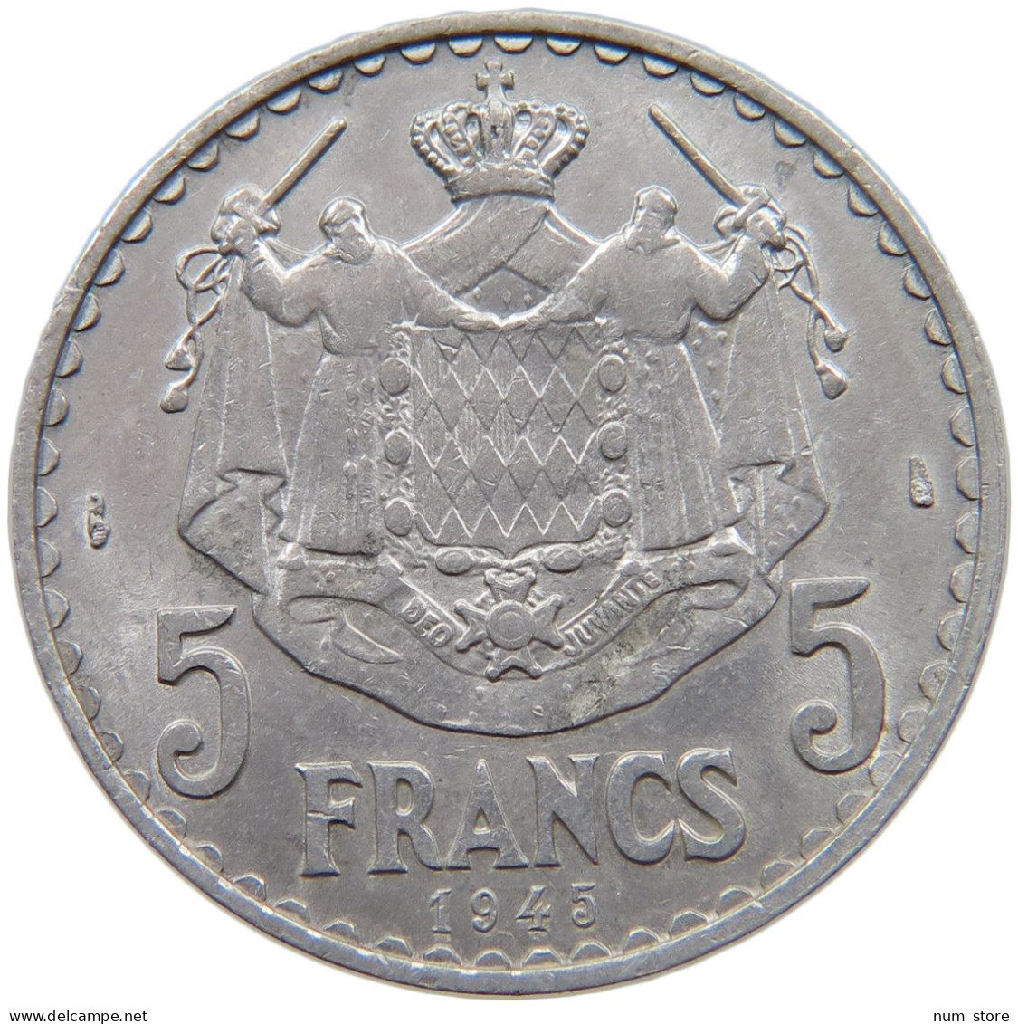 MONACO 5 FRANCS 1945 LOUIS II. (1922-1949) #a088 0331 - 1922-1949 Louis II