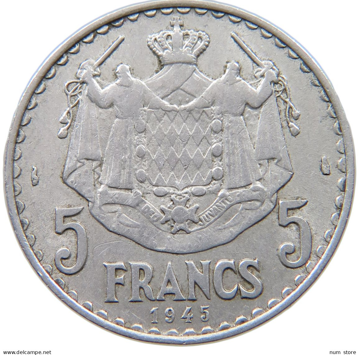 MONACO 5 FRANCS 1945 LOUIS II. (1922-1949) #a036 0405 - 1922-1949 Louis II.