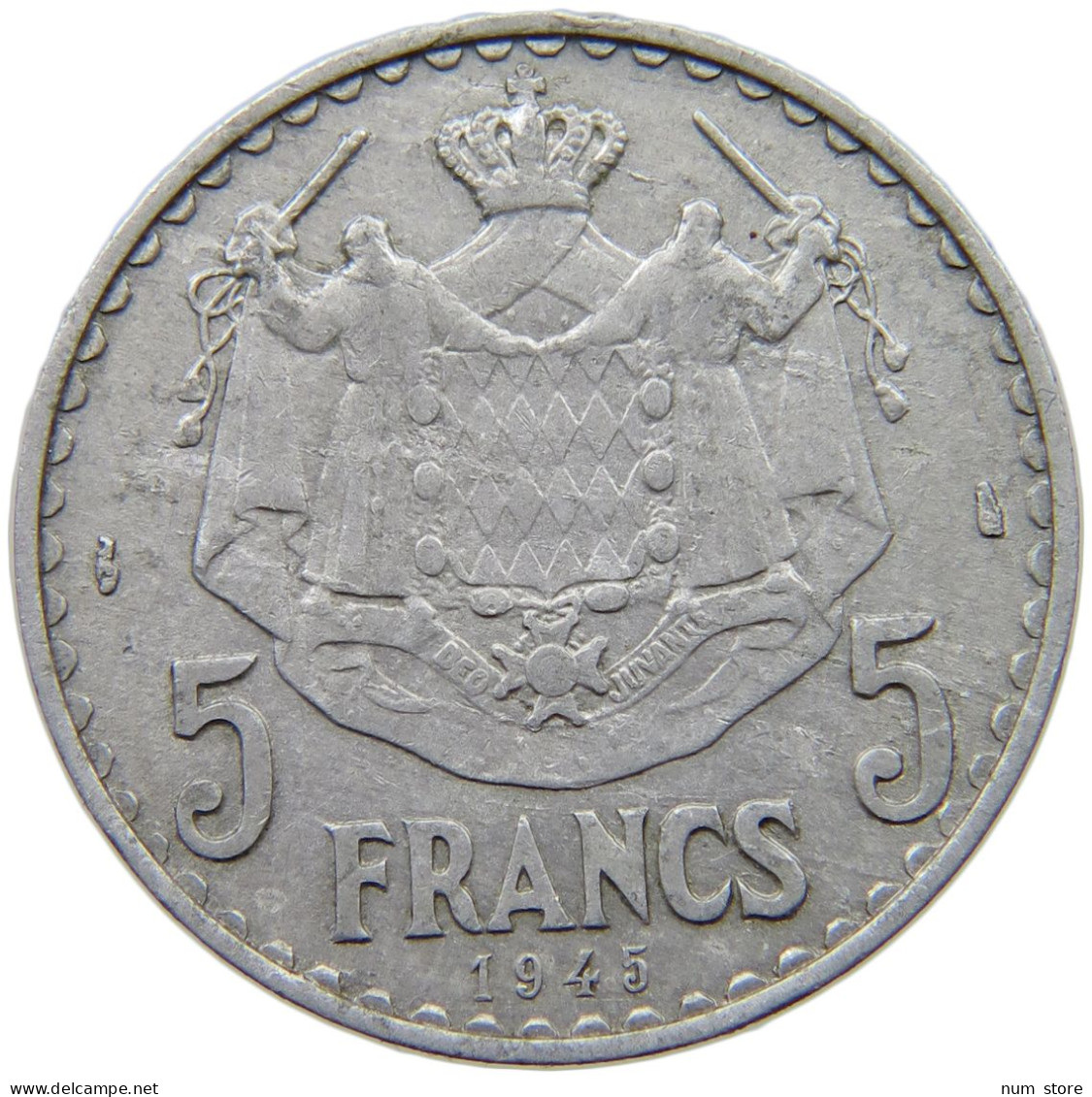 MONACO 5 FRANCS 1945 LOUIS II. (1922-1949) #a068 0557 - 1922-1949 Louis II