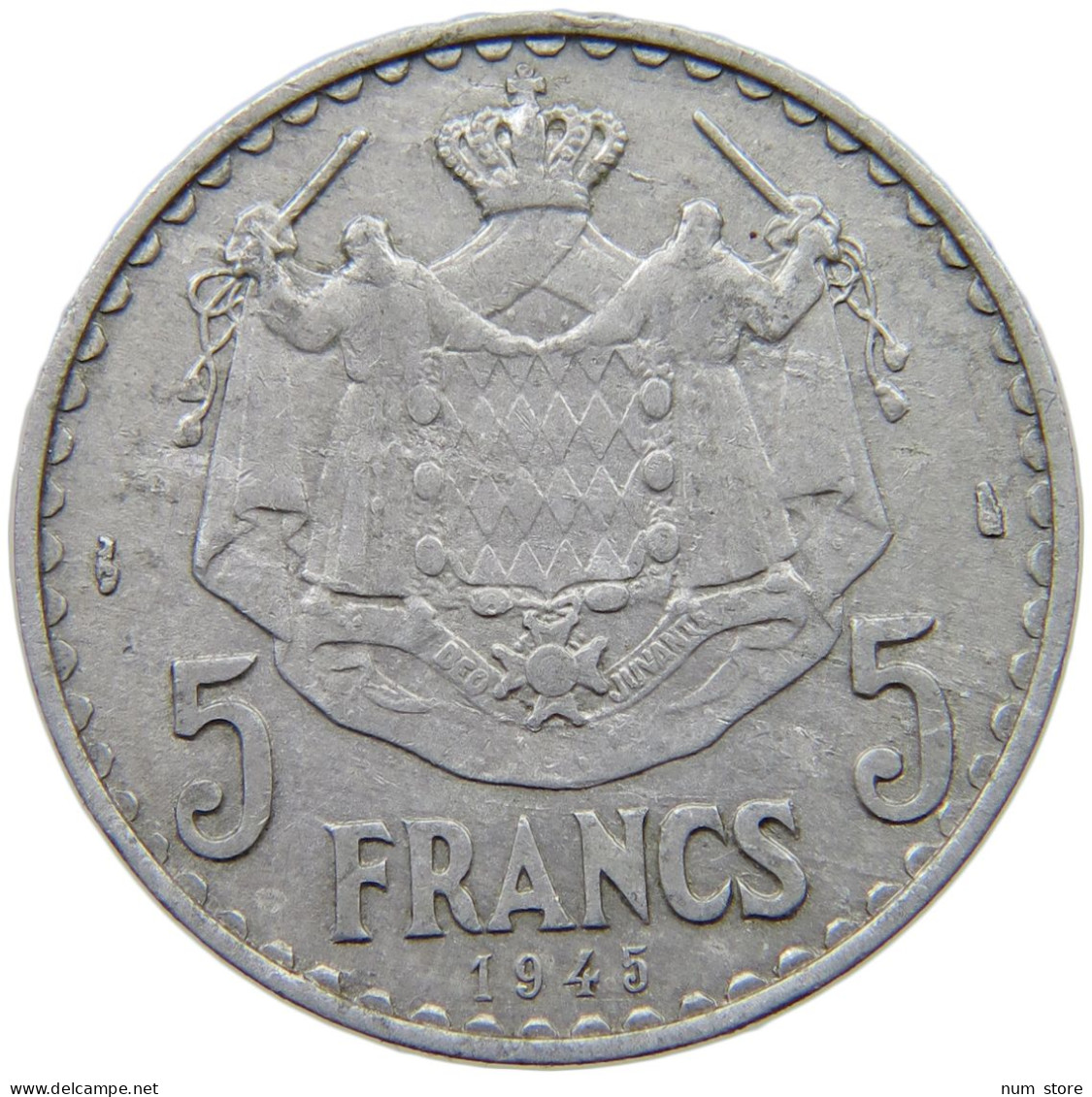 MONACO 5 FRANCS 1945 LOUIS II. (1922-1949) #a068 0557 - 1922-1949 Louis II.