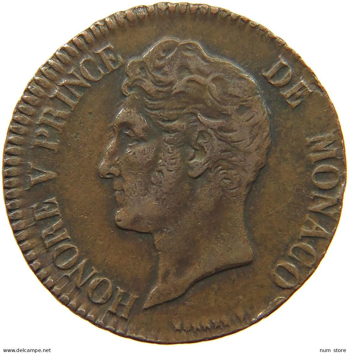 MONACO 5 CENTIMES 1837 Honorius V. (1819-1841) #t161 0203 - 1819-1922 Onorato V, Carlo III, Alberto I