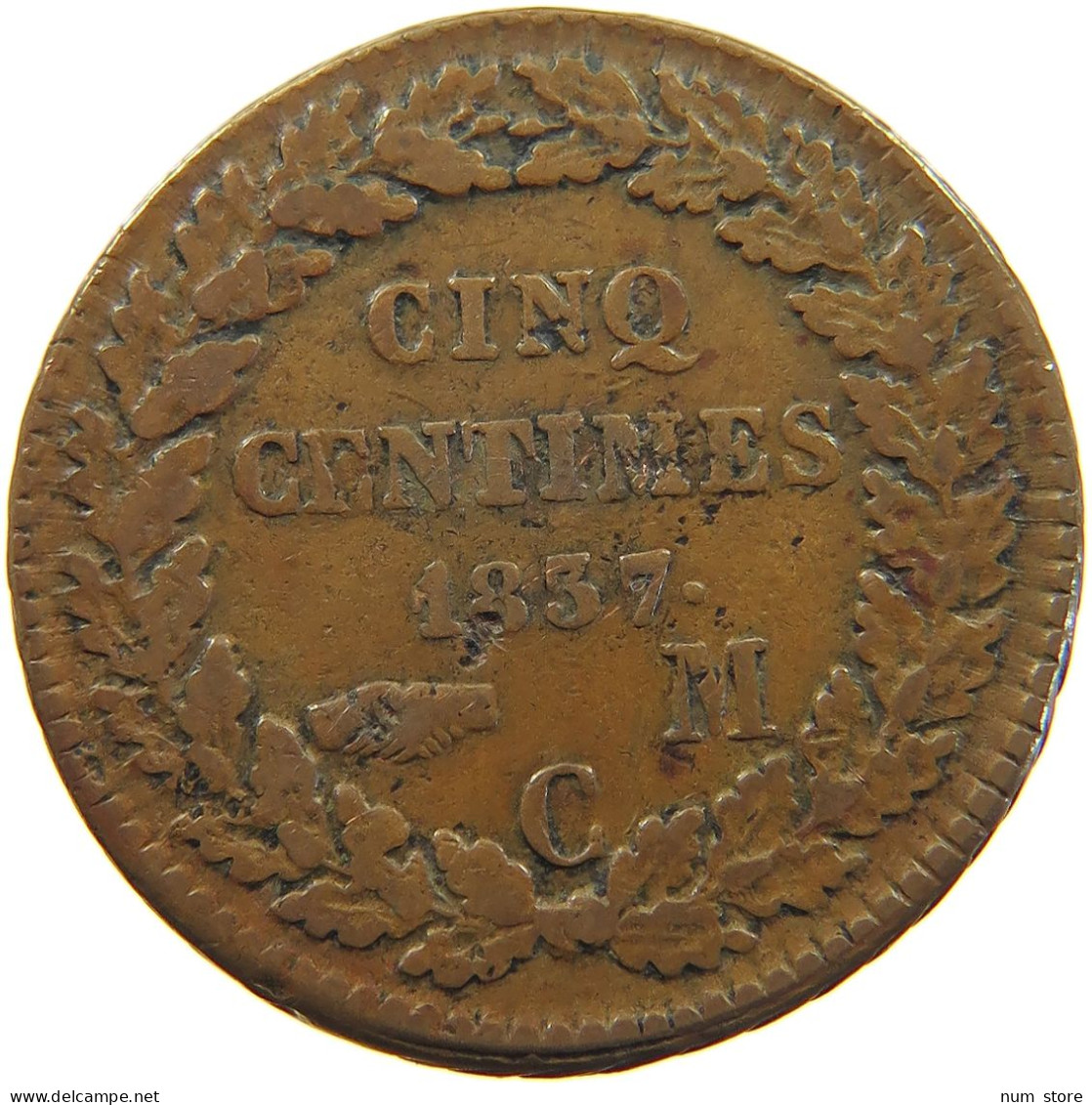 MONACO 5 CENTIMES 1837 Honorius V. (1819-1841) #t155 0181 - 1819-1922 Honoré V, Charles III, Albert I