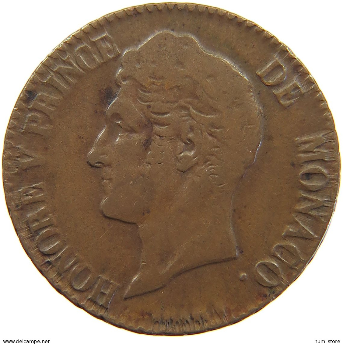 MONACO 5 CENTIMES 1837 Honorius V. (1819-1841) #t157 0519 - 1819-1922 Onorato V, Carlo III, Alberto I