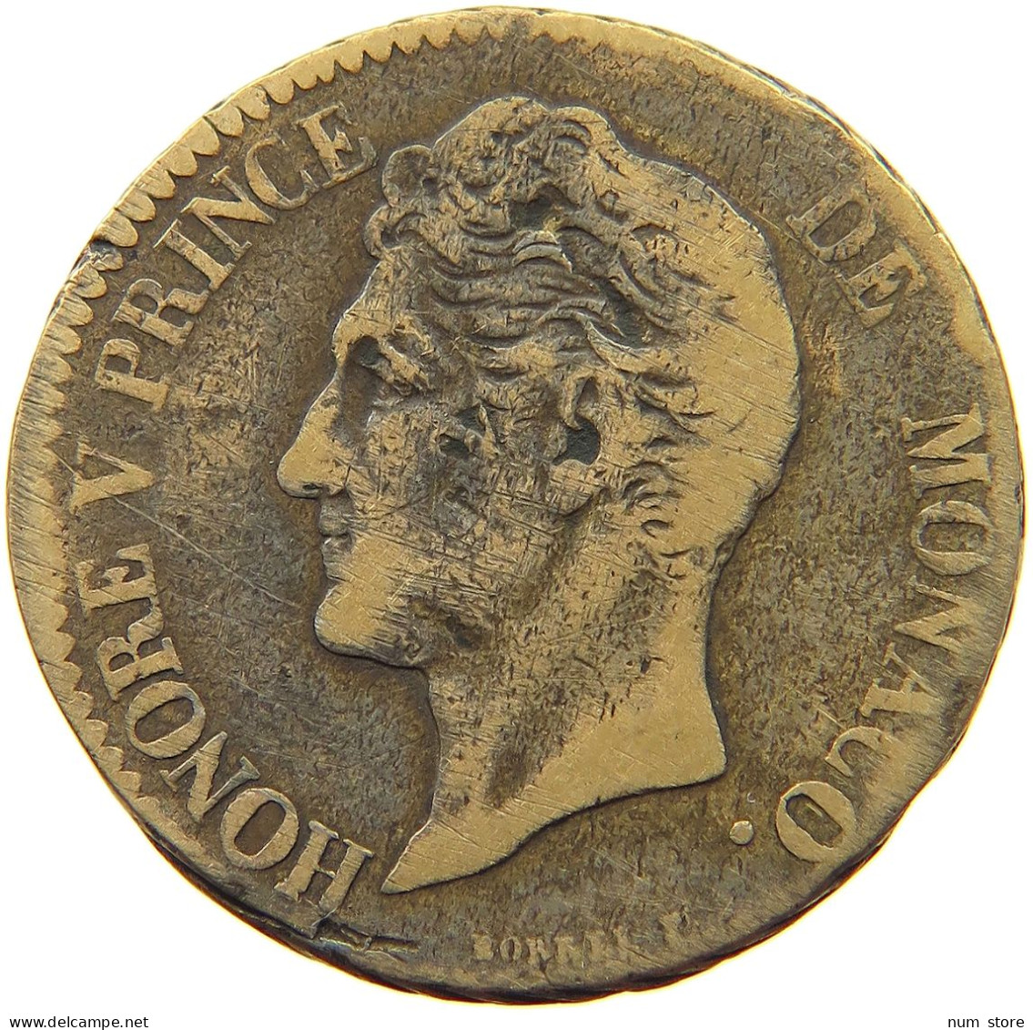 MONACO 5 CENTIMES 1837 Honorius V. (1819-1841) #s036 0211 - 1819-1922 Onorato V, Carlo III, Alberto I
