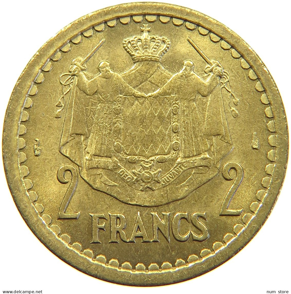 MONACO 2 FRANCS 1945 LOUIS II. (1922-1949) #s024 0339 - 1922-1949 Luigi II