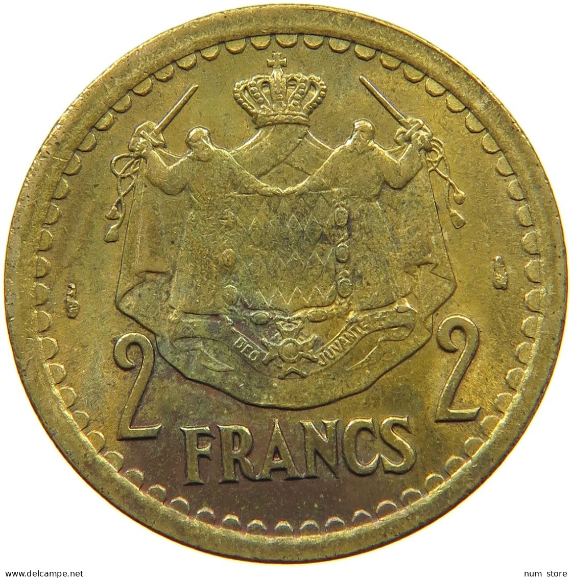 MONACO 2 FRANCS 1945  #c011 0779 - 1922-1949 Louis II.