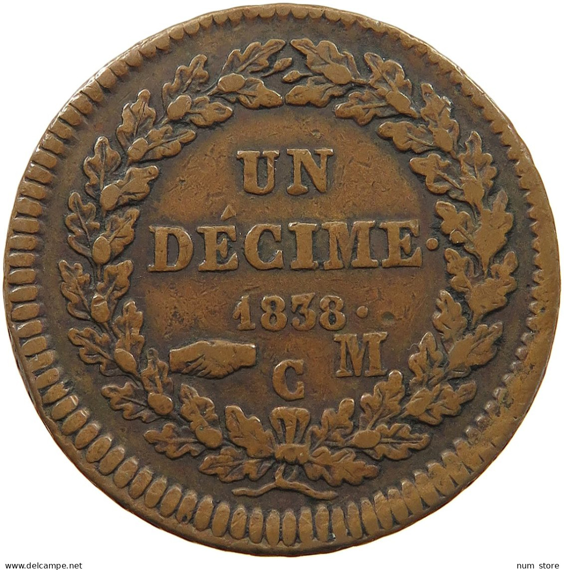 MONACO DECIME 1838 Honorius V. (1819-1841) #t107 0017 - 1819-1922 Onorato V, Carlo III, Alberto I