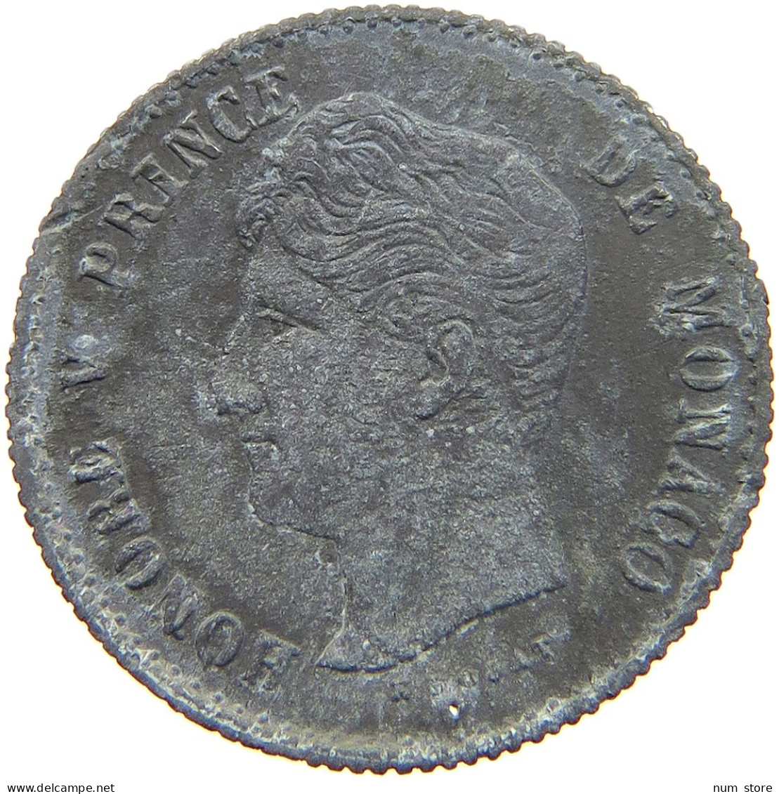 MONACO FRANC 1838 Honorius V. (1819-1841) 1 FRANC 1838 ZINC HOLED PATTERN ESSAI VERY RARE #t084 0165 - Charles III.