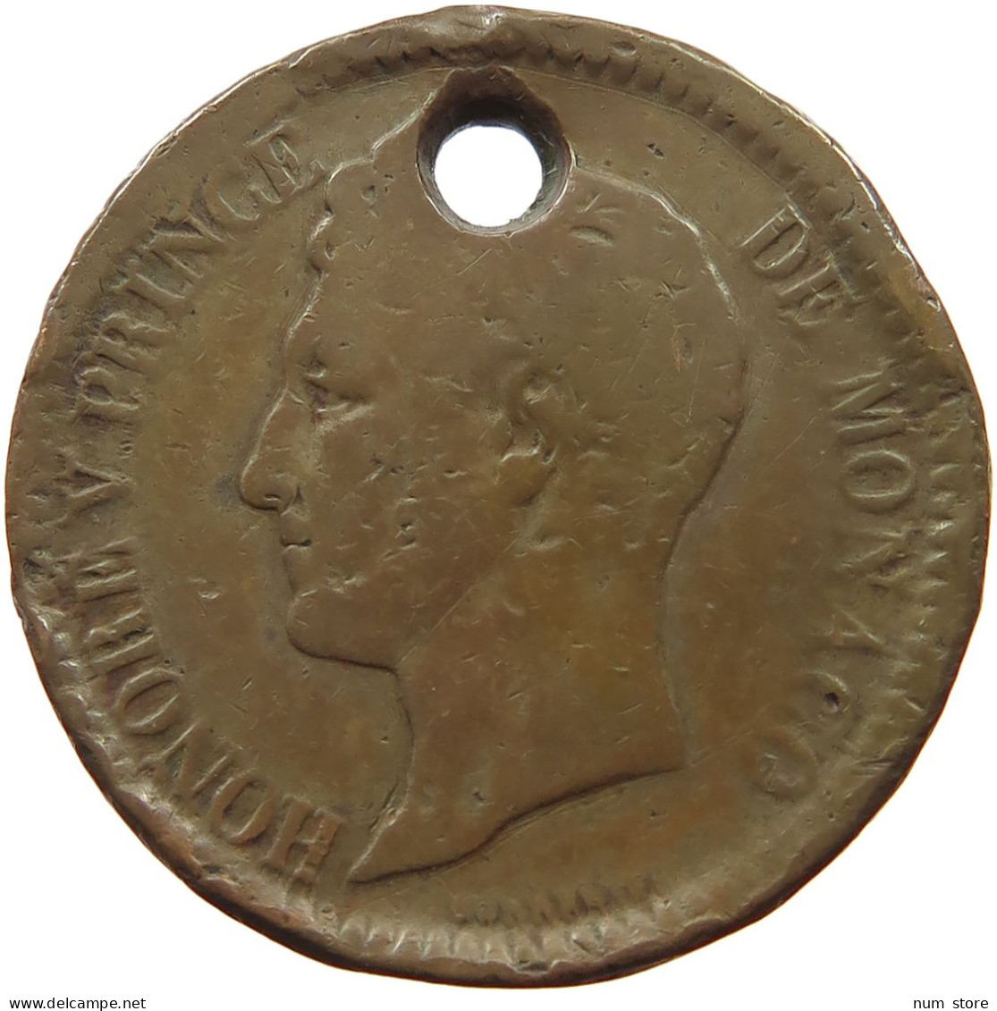 MONACO DECIME 1838 C Honore V., 1819-1841 #s059 0775 - 1819-1922 Onorato V, Carlo III, Alberto I