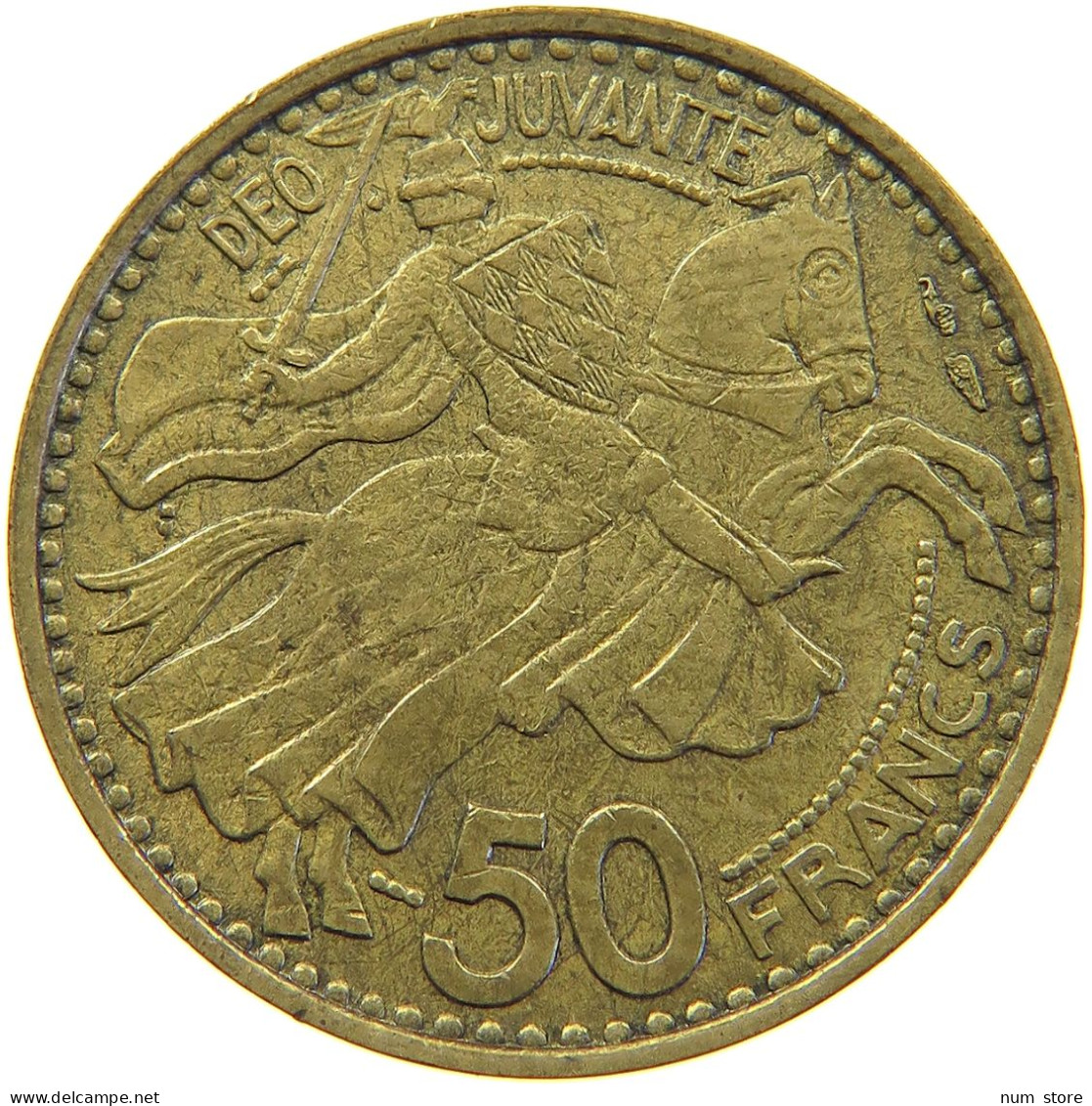 MONACO 50 FRANCS 1950 Rainier III. (1949-2005) #s024 0335 - 1949-1956 Alte Francs