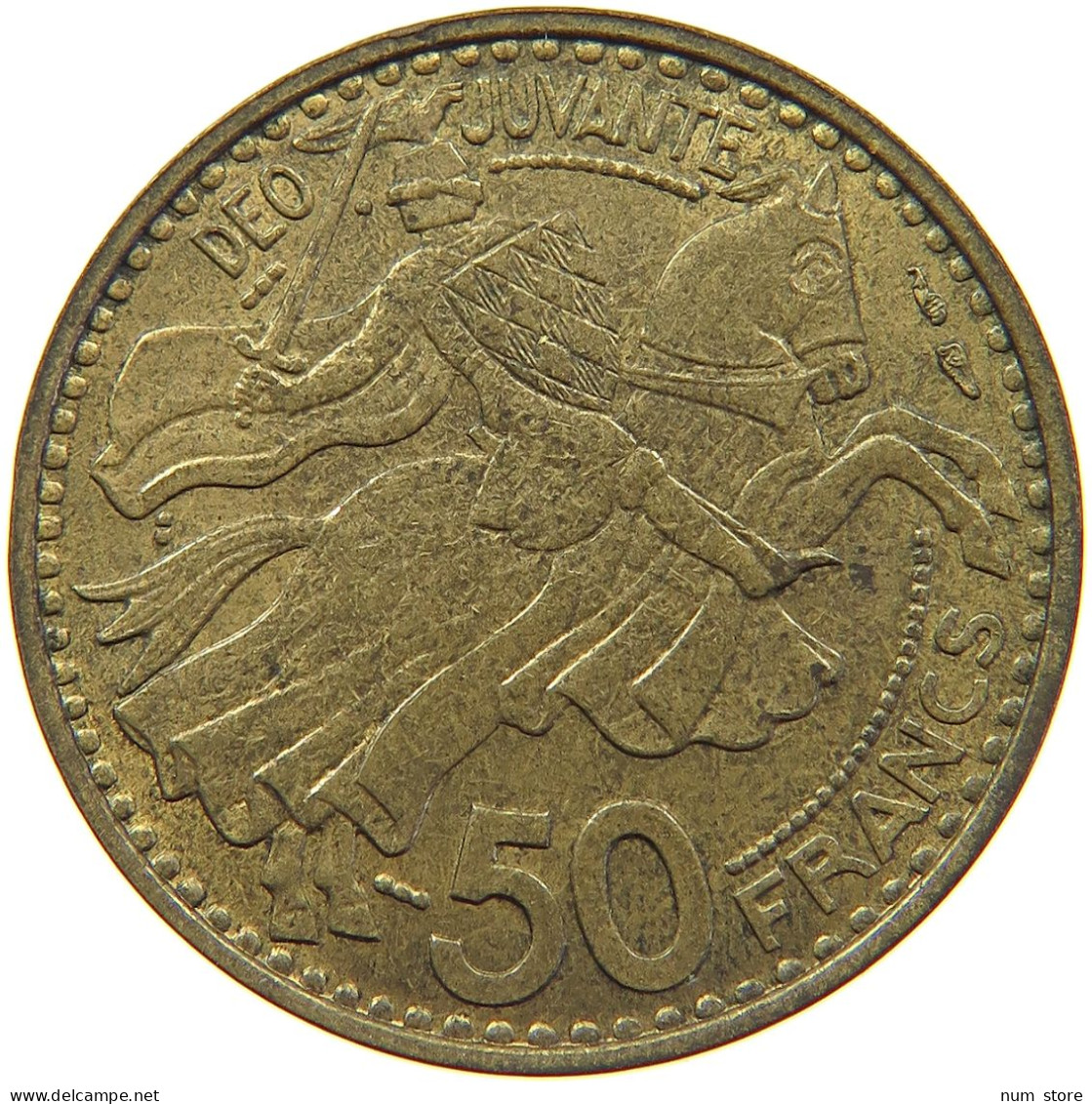 MONACO 50 FRANCS 1950 Rainier III. (1949-2005) #s007 0047 - 1949-1956 Anciens Francs