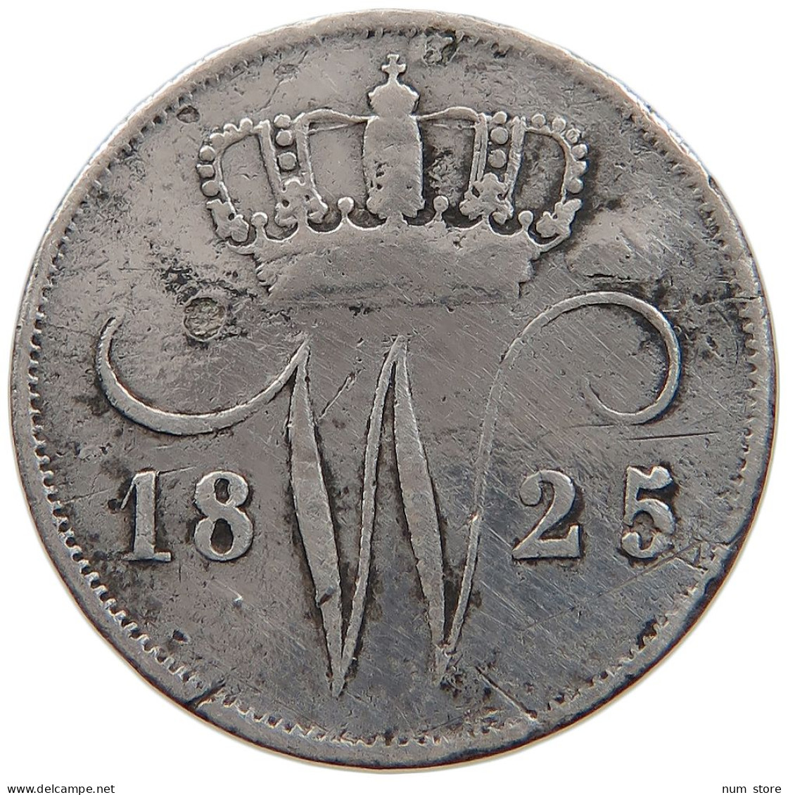 NETHERLANDS 10 CENTS 1825 WILLEM I. 1815-1840 #t159 0257 - 1815-1840: Willem I