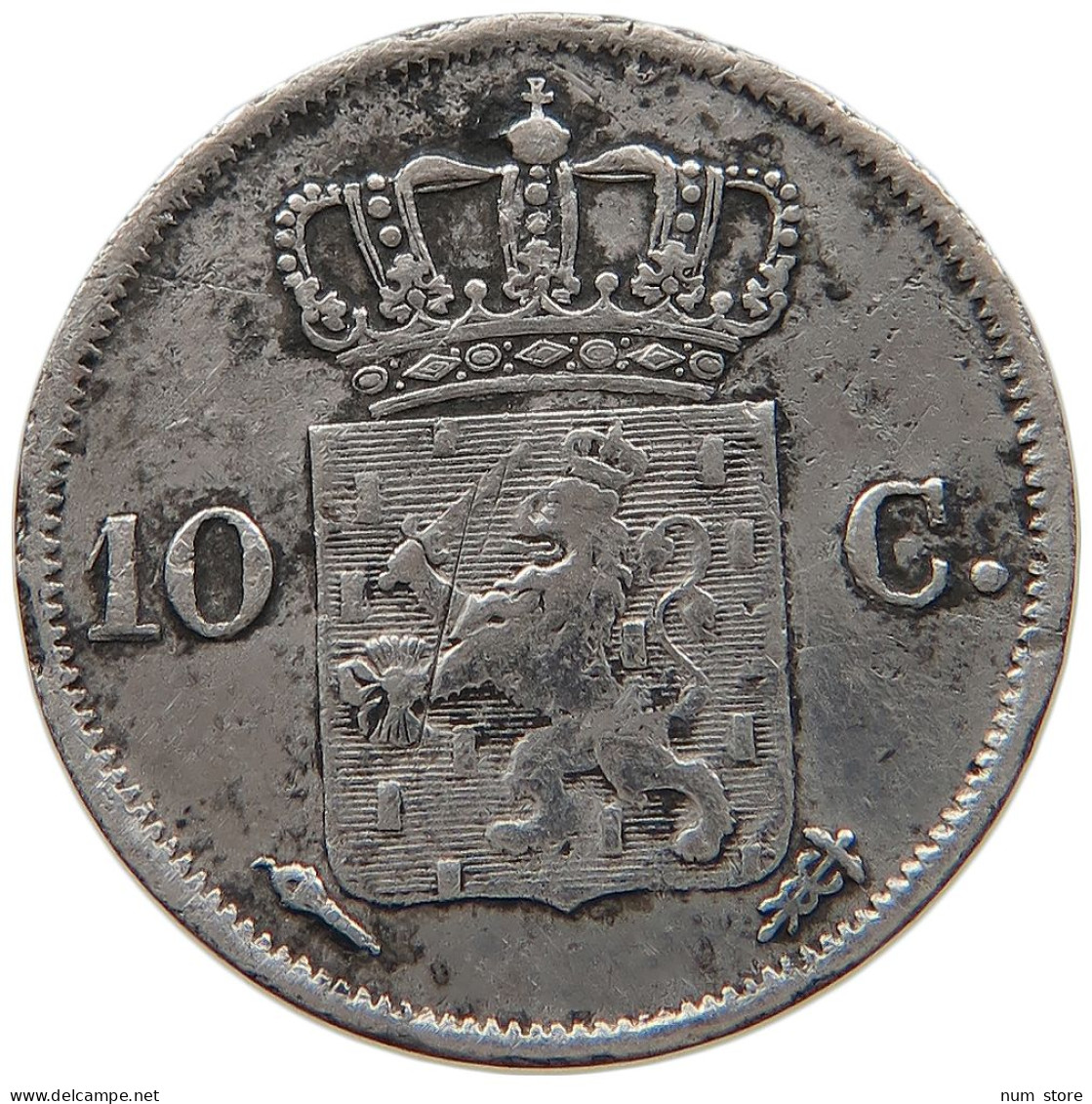 NETHERLANDS 10 CENTS 1825 WILLEM I. 1815-1840 #t159 0257 - 1815-1840: Willem I