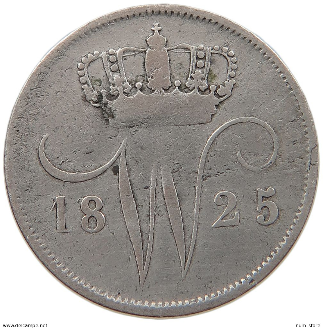 NETHERLANDS 10 CENTS 1825 B WILLEM I. 1815-1840 #t159 0255 - 1815-1840: Willem I