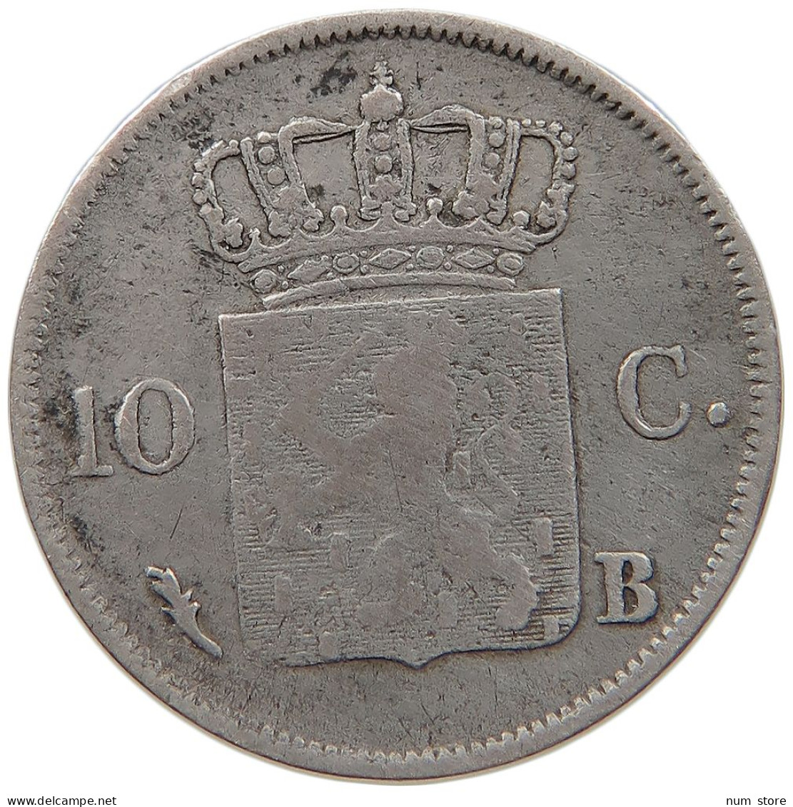 NETHERLANDS 10 CENTS 1825 B WILLEM I. 1815-1840 #t159 0255 - 1815-1840: Willem I