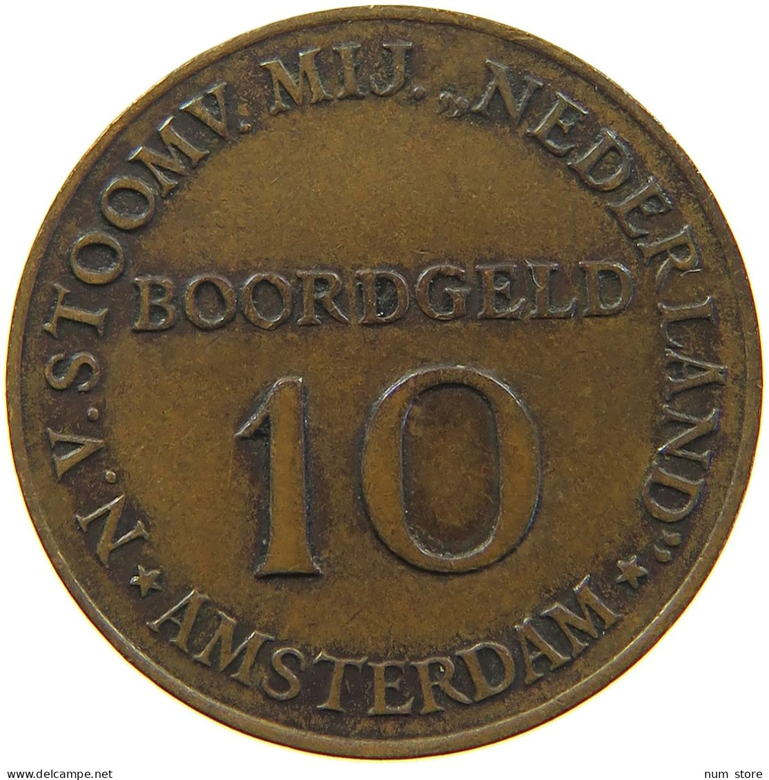 NETHERLANDS 10 BOORDGELD JETON  AMSTERDAM #s018 0343 - Unclassified