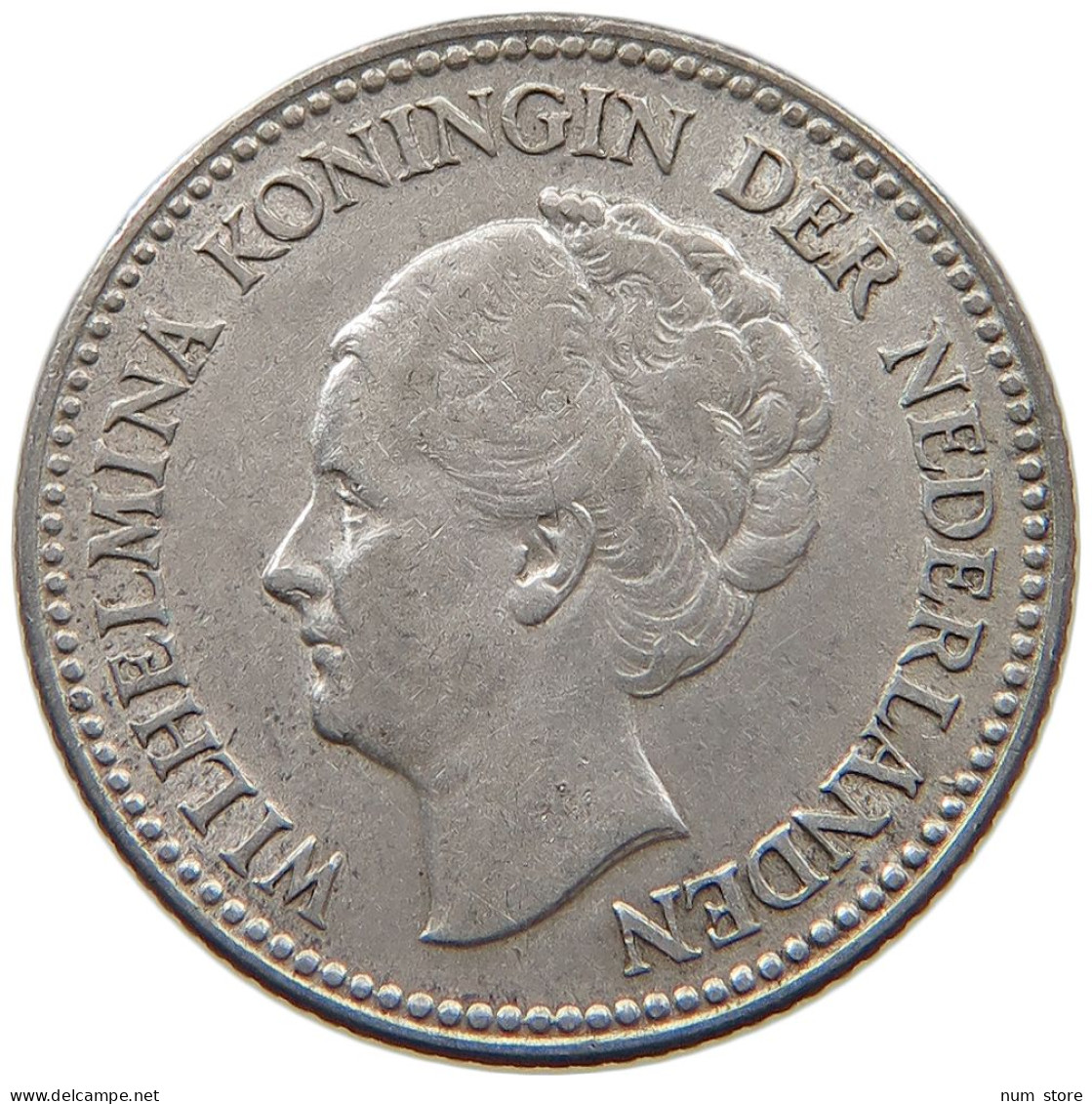 NETHERLANDS 1/2 GULDEN 1928 Wilhelmina 1890-1948 #a032 0877 - 1/2 Gulden