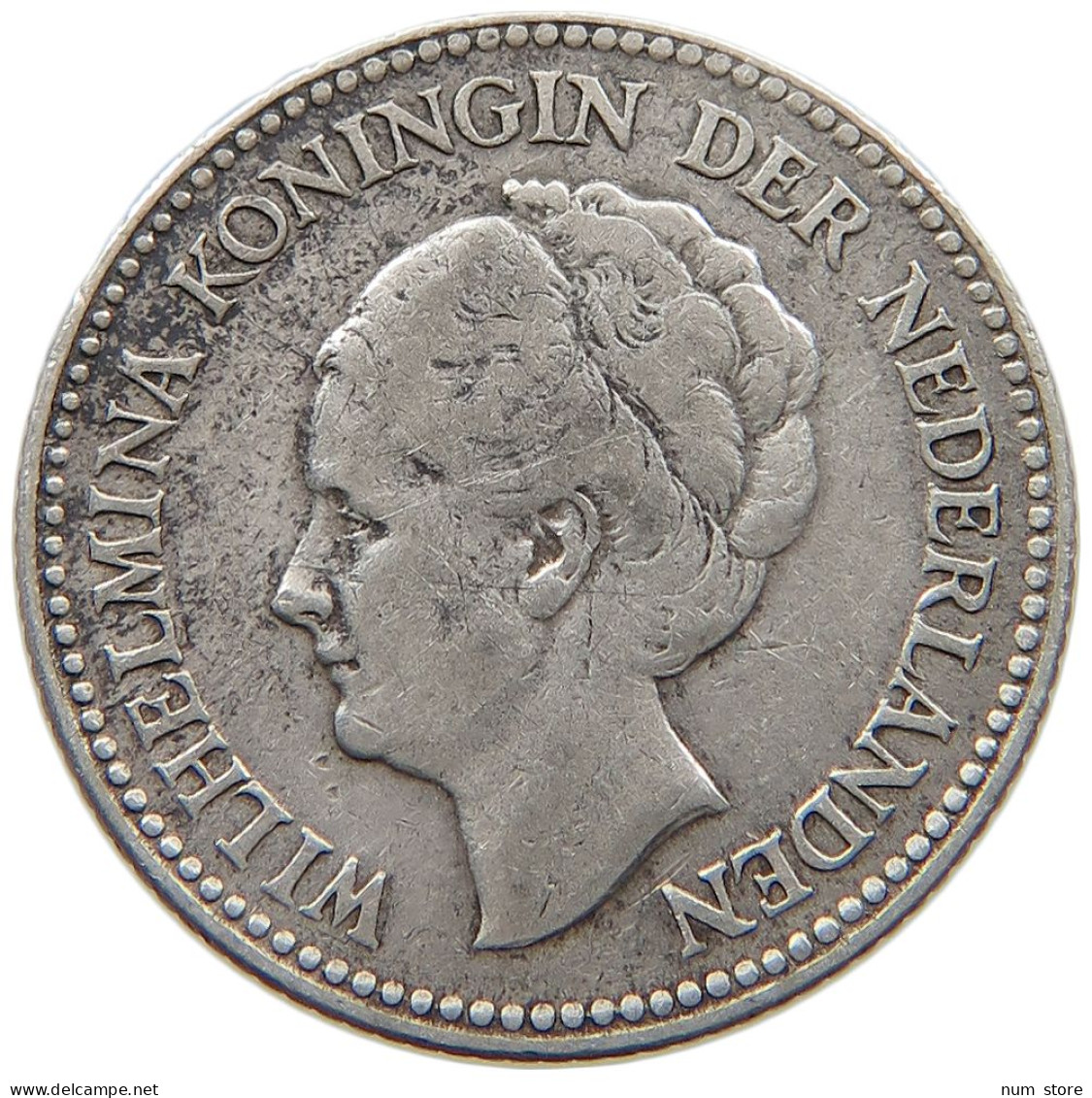 NETHERLANDS 1/2 GULDEN 1929 Wilhelmina 1890-1948 #a032 0879 - 1/2 Gulden